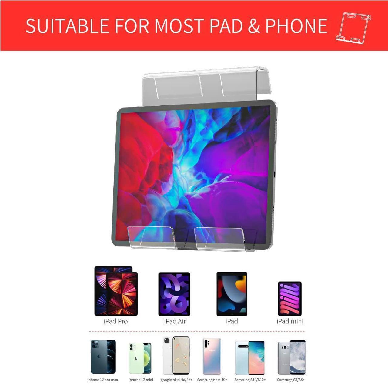 Alt view image 4 of 5 - Doubleplus Tablet Holder Compatible with Peloton Bike & Bike Plus & Tread & Row, Holder for iPad, Tablet Stand, Compatible with Myx Fitness bike, Mount for Kindle and eReader, Accessories for Home Gym