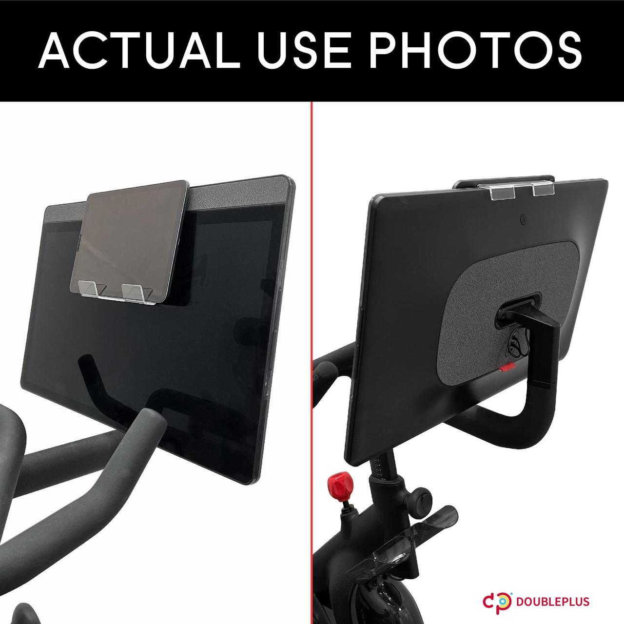 Alt view image 2 of 5 - Doubleplus Tablet Holder Compatible with Peloton Bike & Bike Plus & Tread & Row, Holder for iPad, Tablet Stand, Compatible with Myx Fitness bike, Mount for Kindle and eReader, Accessories for Home Gym