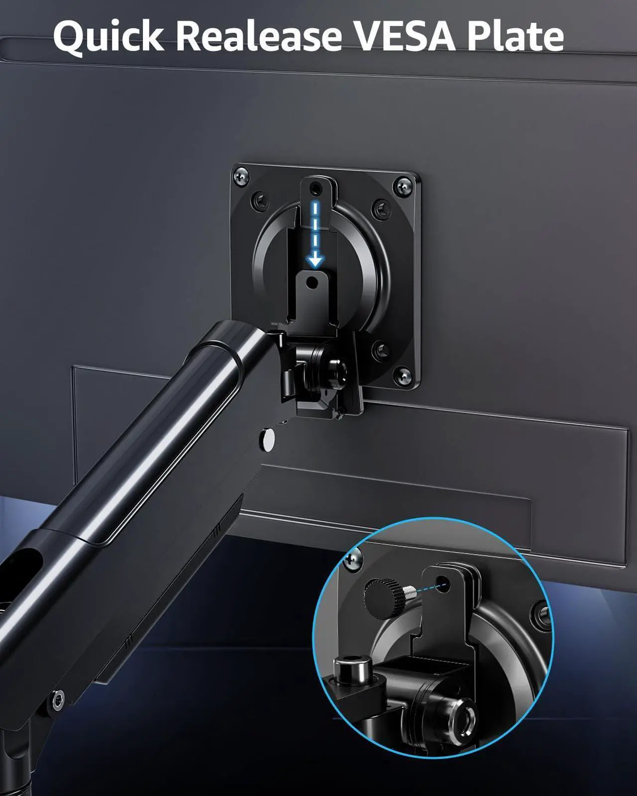 Alt view image 2 of 5 - Dual Monitor Mount Fits 13 to 32 Inch Computer Screen, Dual Monitor Arm Hold up to 22lbs Each, Full Motion Monitor Desk Mounts for 2 Monitors, Gas Spring Monitor Stand, VESA Mount, Freelift Pro
