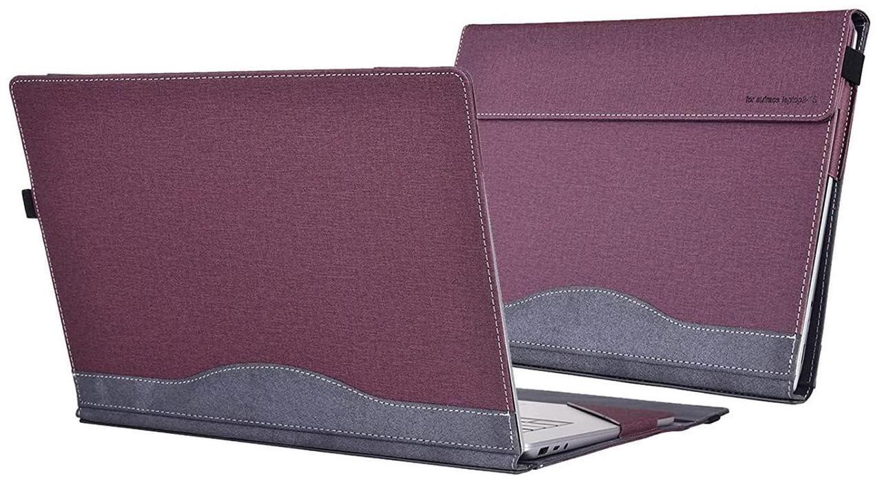 Main image of Laptop Case for Microsoft Surface Laptop 6 15", PU Leather Folio Stand Laptop Protective Case Compatible with Microsoft Surface Laptop 5/4/3/2/1 15 inch (Wine red)
