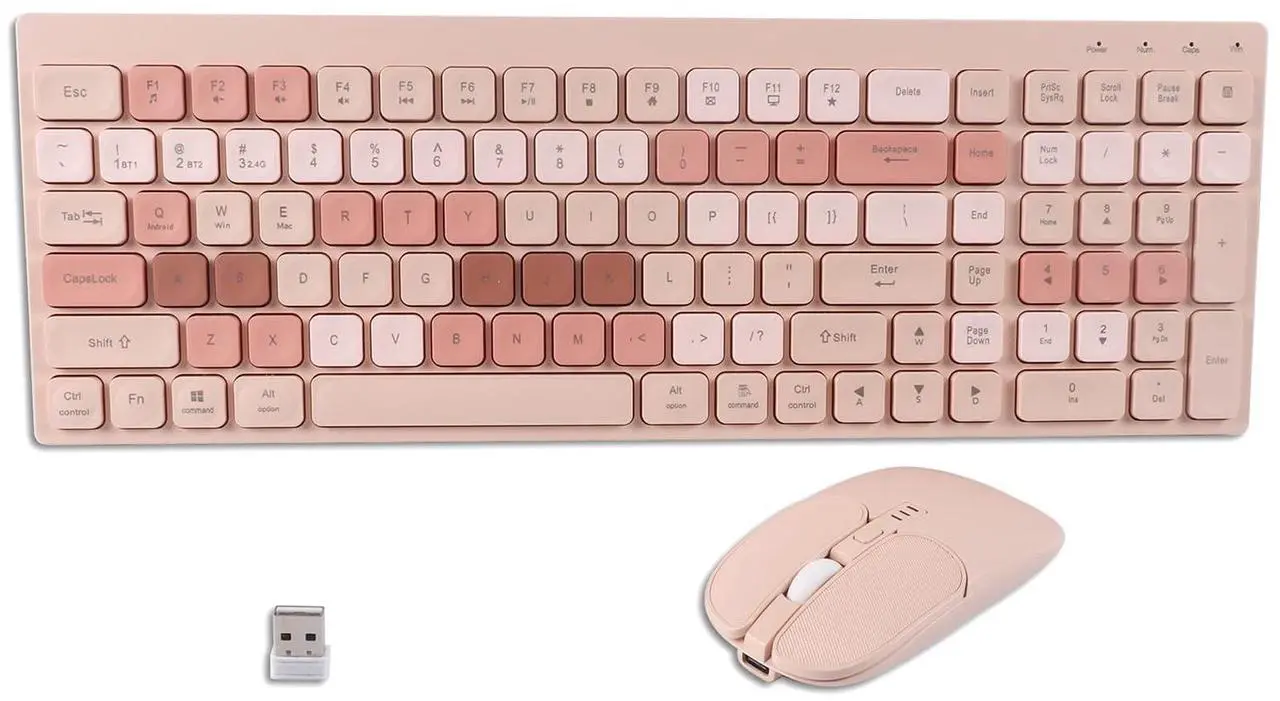 Main image of Wireless Bluetooth Keyboard and Mouse Combo(USB + Dual BT),KUYHRF Rechargeable Multi-Device Rechargeable Wireless Bluetooth Mouse and Keyboard, with Silent Keys and Battery Indicator