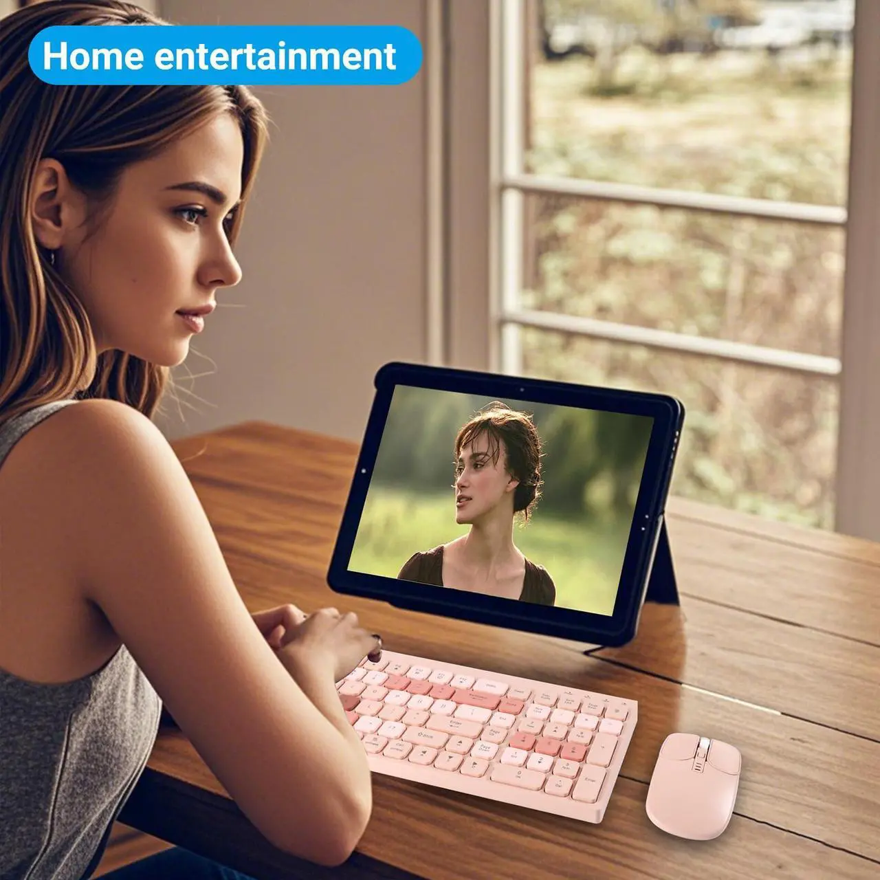 Alt view image 5 of 5 - Wireless Bluetooth Keyboard and Mouse Combo(USB + Dual BT),KUYHRF Rechargeable Multi-Device Rechargeable Wireless Bluetooth Mouse and Keyboard, with Silent Keys and Battery Indicator