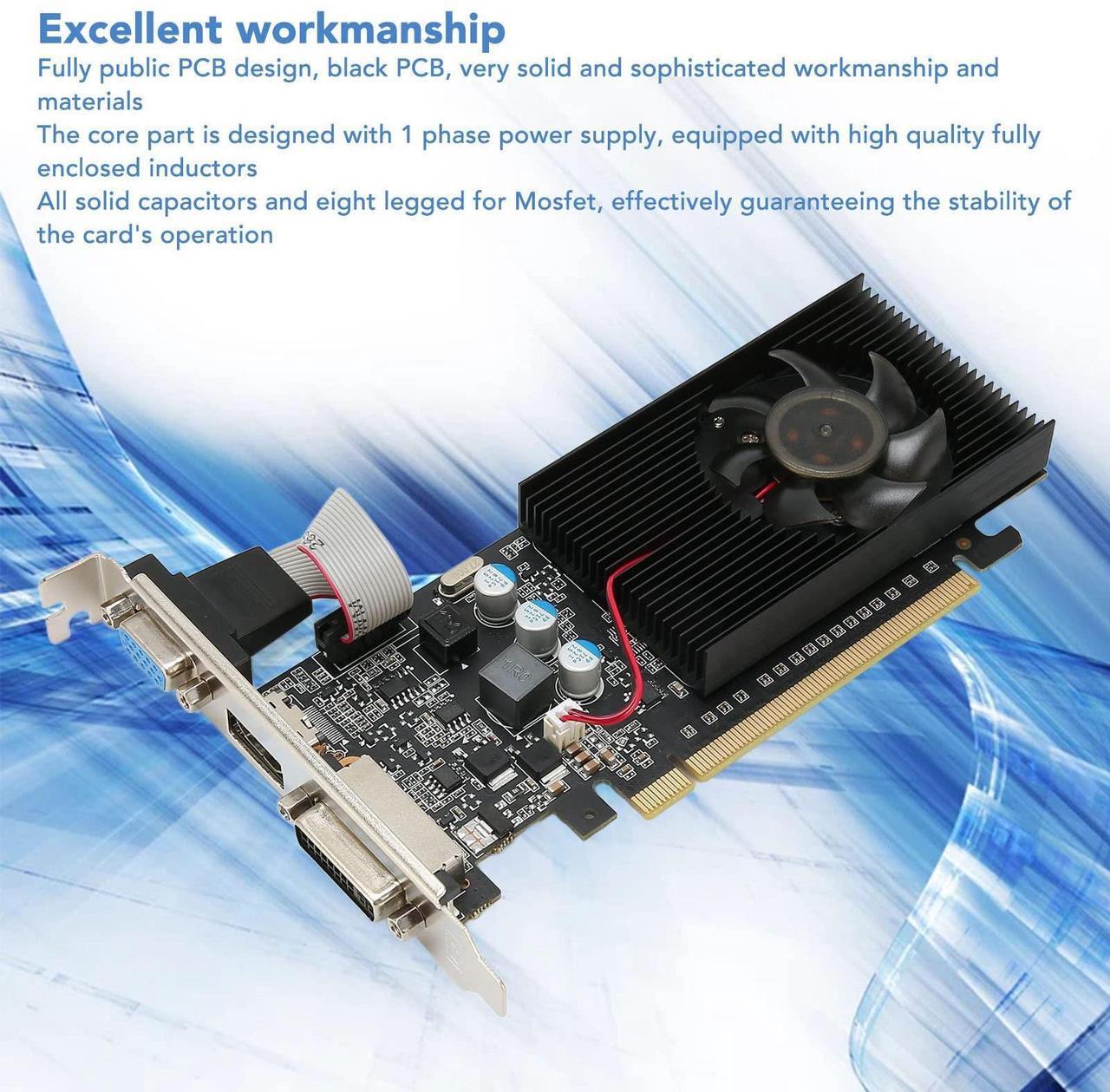 Alt view image 3 of 5 - Sanpyl GT210 1GD3 1GB GDDR3 64bit Graphics Card, DVI, VGA, PC Video Card, Computer GPU, PCI Express 2.0, 2560x1600, with Cooling Fan (GT210 1GD3 64BIT)