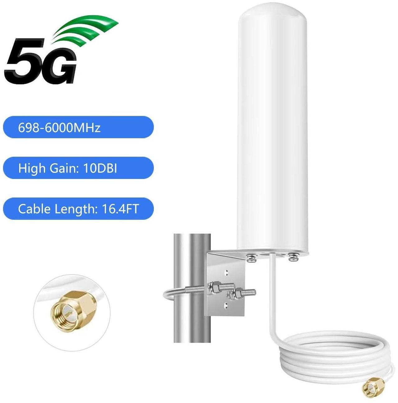 Alt view image 4 of 5 - High Gain 10dBi Universal Wide-Band 5G 4G LTE WiFi Outdoor SMA Male Antenna for Mobile Cell Phone Verizon, AT&T, T-Mobile 5G 4G Cellular Modem Router(698-6000MHz), Boosts RV Home Internet, Slinkdsco