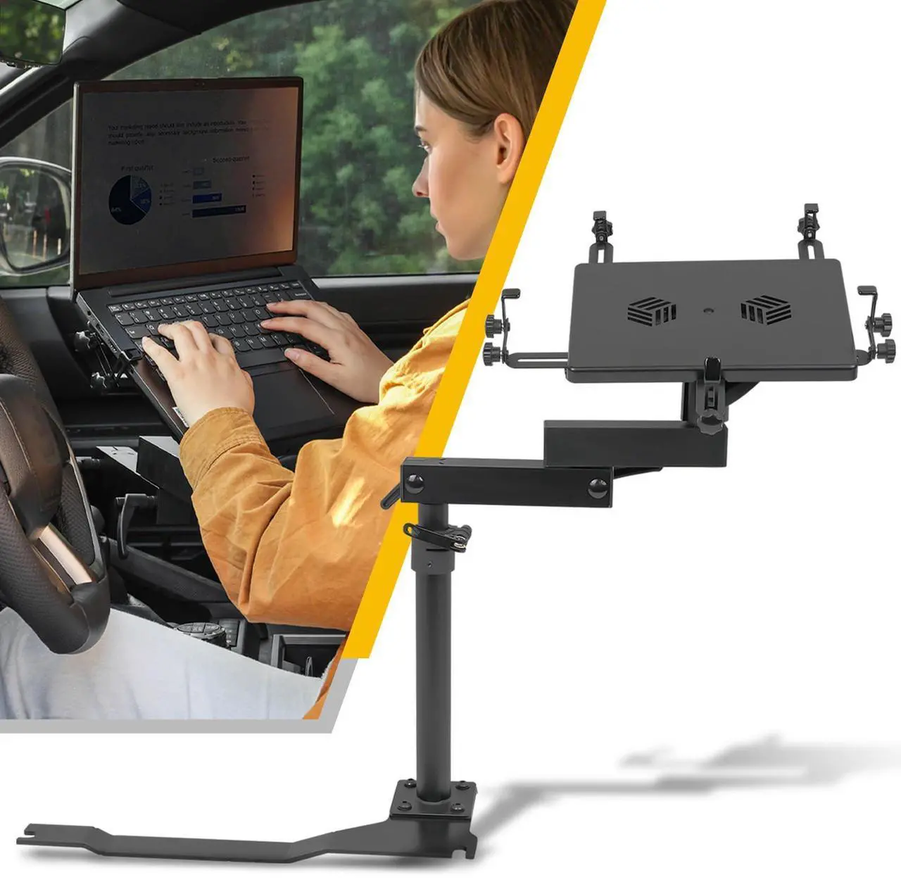 Main image of EZREXPM Truck Laptop Mount Fit for 2024 2025 Toyota Tacoma Computer Mount Laptop Stand Holder Desk Tablet Holder Accessories, for Passenger Seat Fit Laptop Up to 17"