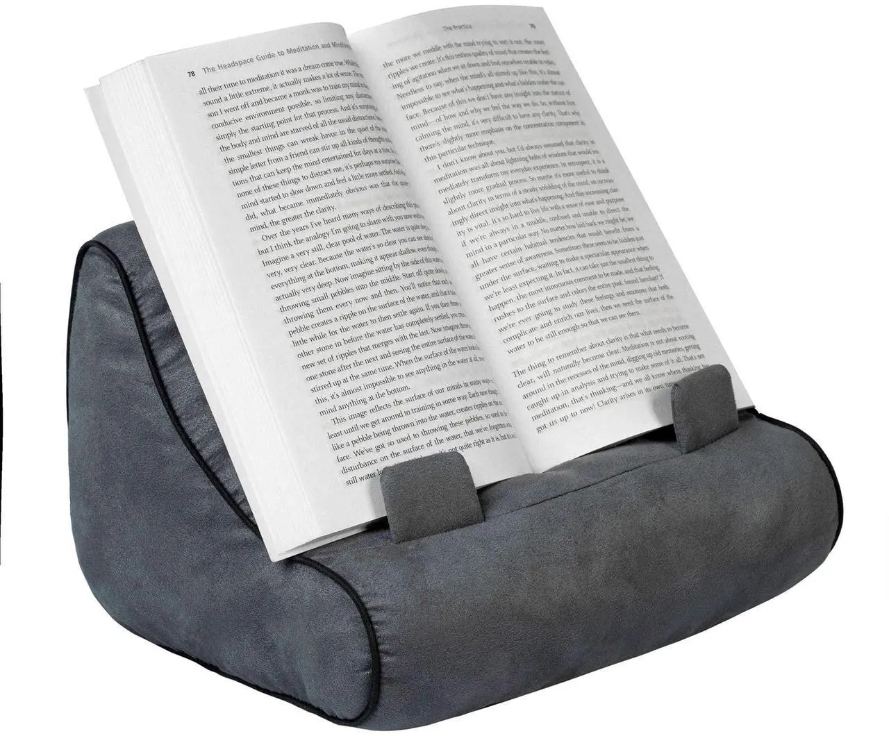 Alt view image 3 of 5 - Gifts for Readers & Writers Book Couch iPad Stand | Cushioned Tablet Stand & Book Holder| Reading Pillow for Bed Time | Tablet Lap Rest Cushion | A Fun Gift for Book Lovers