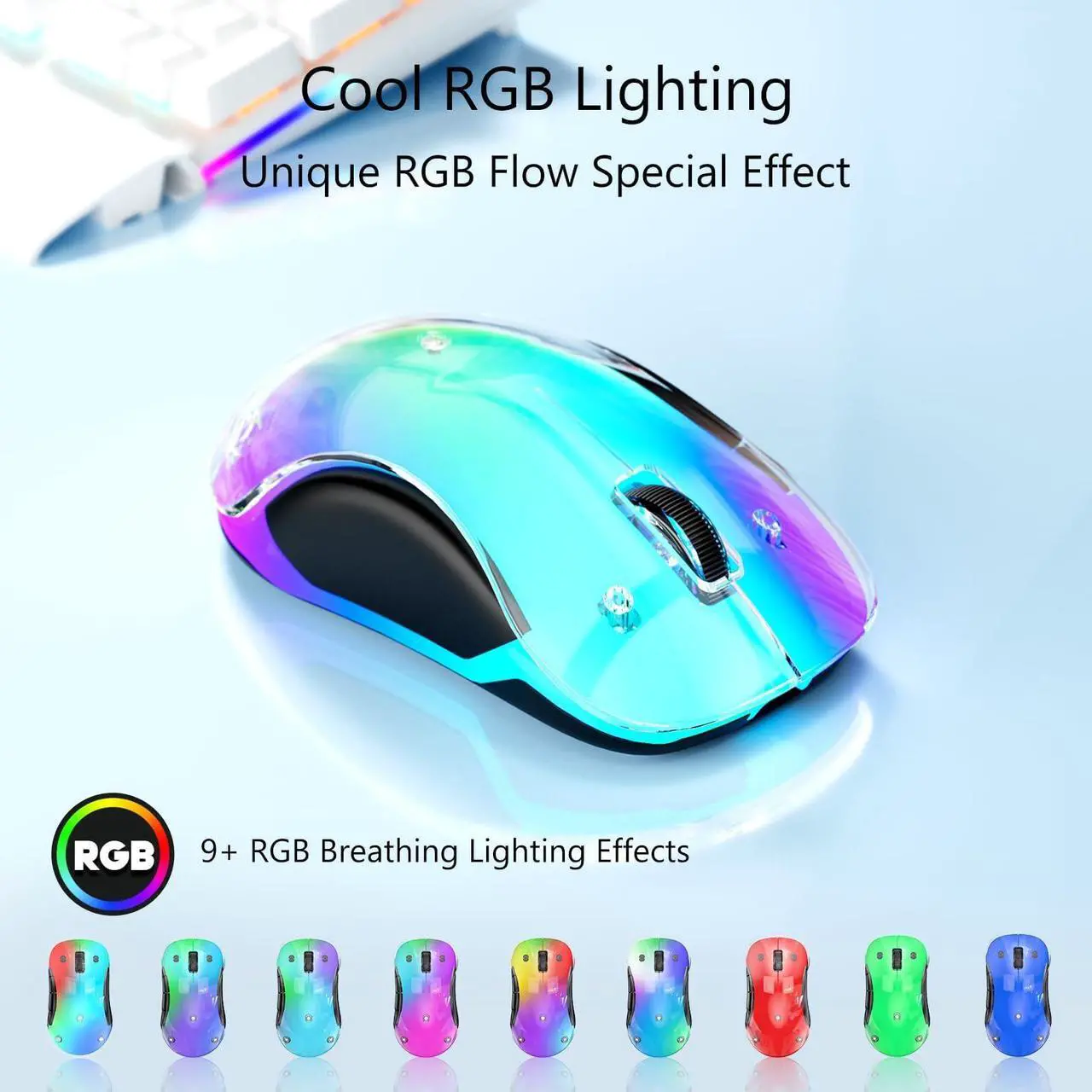 Alt view image 2 of 5 - memzuoix 2.4G Wireless Mouse, Cordless Computer Mice Wireless Mouse for Laptop, Desktop, PC, MacBook- 2 Pack (LED Rechargeable Wireless Mouse+ Green Wireless Mouse)
