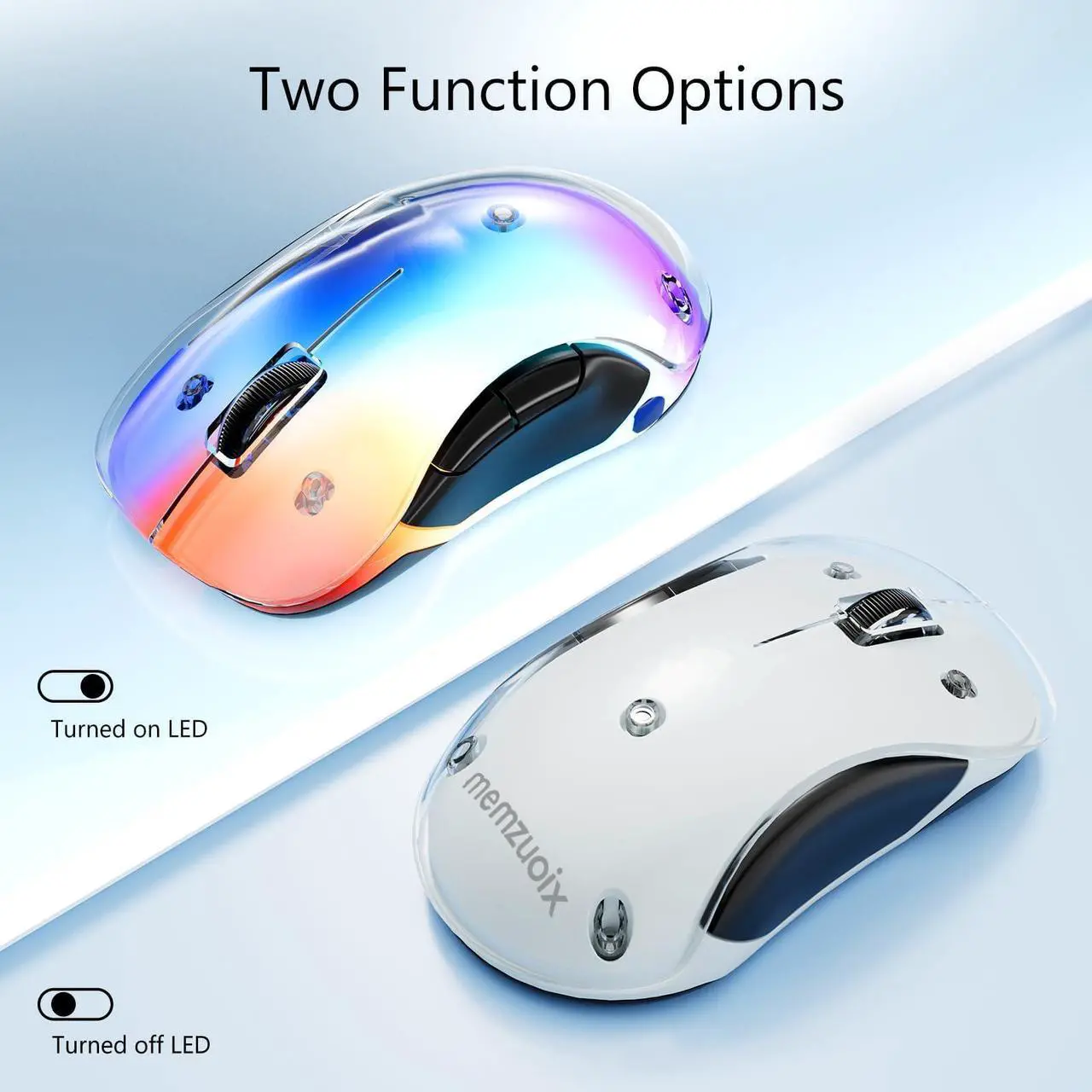 Alt view image 4 of 5 - memzuoix 2.4G Wireless Mouse, Cordless Computer Mice Wireless Mouse for Laptop, Desktop, PC, MacBook- 2 Pack (LED Rechargeable Wireless Mouse+ Green Wireless Mouse)
