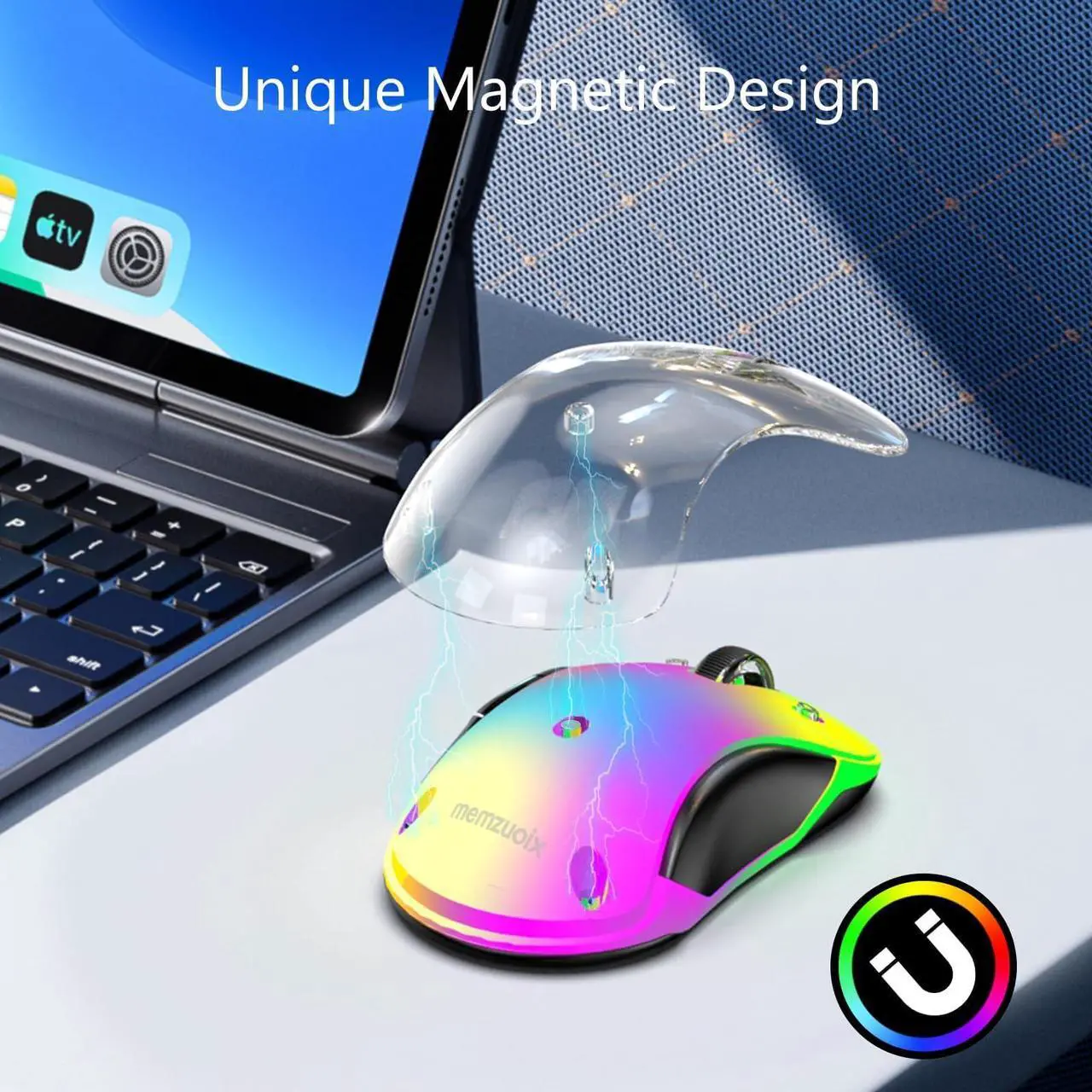 Alt view image 5 of 5 - memzuoix 2.4G Wireless Mouse, Cordless Computer Mice Wireless Mouse for Laptop, Desktop, PC, MacBook- 2 Pack (LED Rechargeable Wireless Mouse+ Green Wireless Mouse)