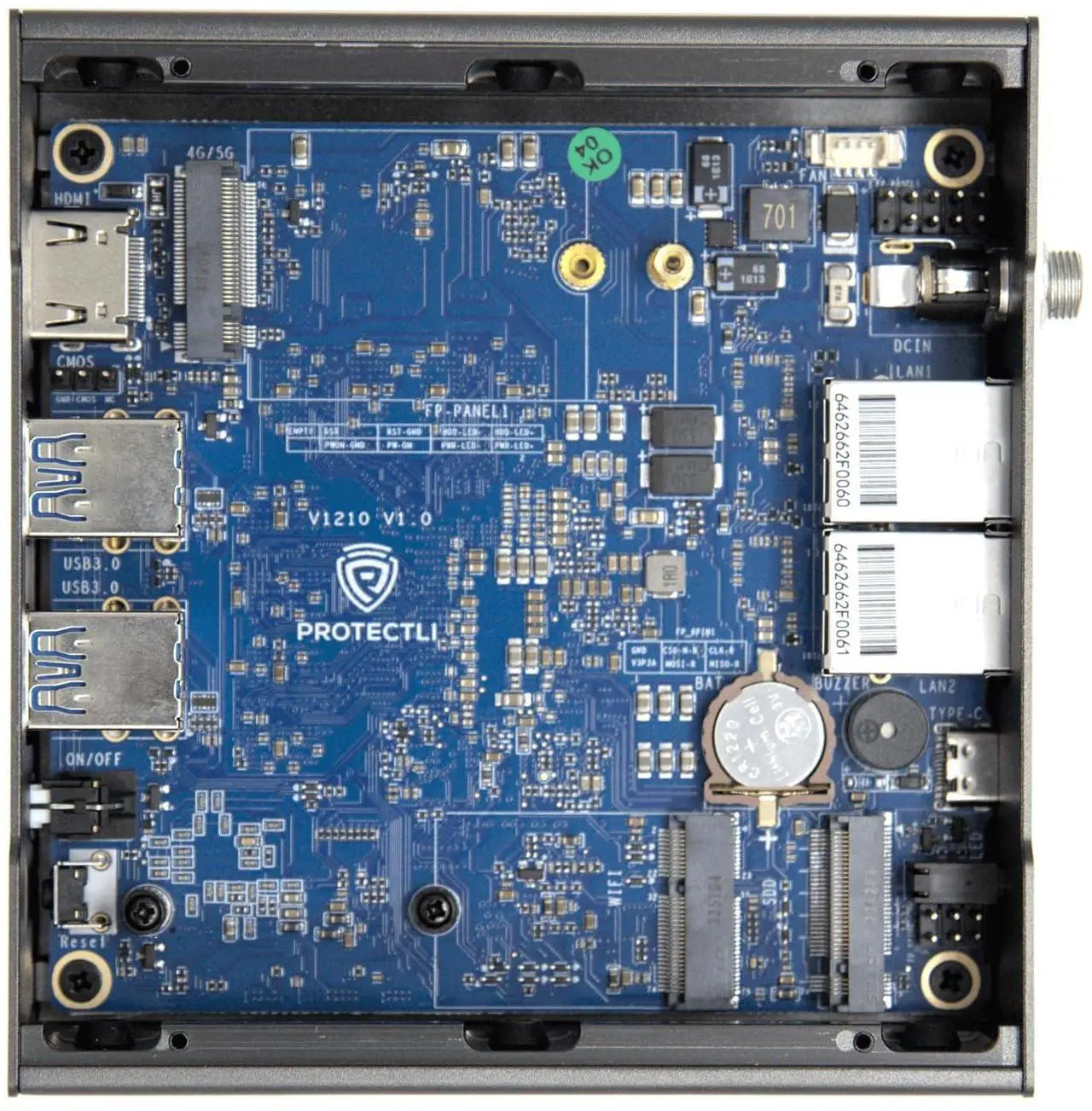 Alt view image 5 of 5 - Protectli Vault V1210-2 Port, Micro Appliance/Mini PC - Intel N5105, 2X 2.5G NICs, 4GB LPDDR RAM on-Board, 32GB eMMC on-Board