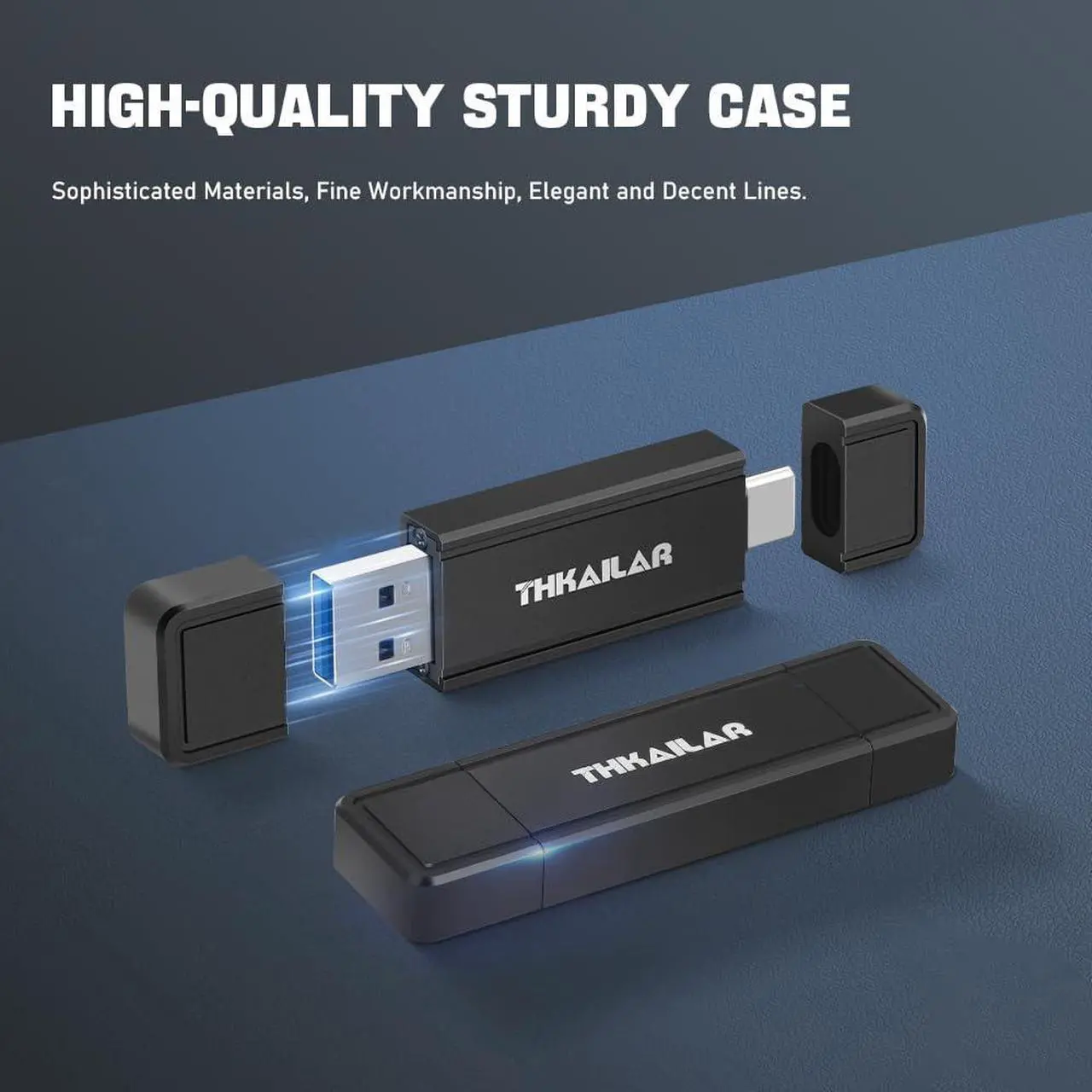Alt view image 4 of 5 - THKAILAR 512GB Flash Drive USB 3.2 Gen2 Solid State External SSD,Dual-Port USB-C+USB-A Memory Stick,High-Speed 500MB/s Portable Thumb Drive for iPhone 15/16 Series,Mac,PC,PS4,Android,Windows,Smart TVs