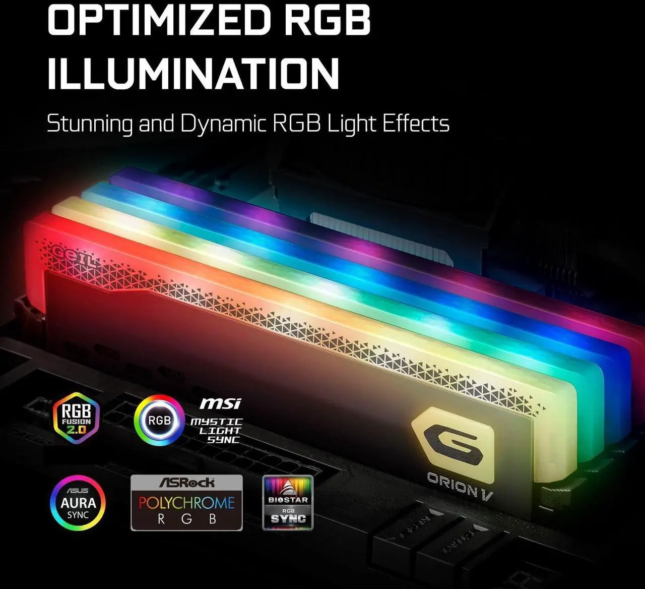 Alt view image 5 of 5 - GeIL Orion RGB DDR5 RAM, 32GB (16GBx2) 5200MHz 1.25V,High Speed Desktop Memory, Hardcore Immersive Gaming/Multimedia Content Creation/Quality Live Streaming(Gray)
