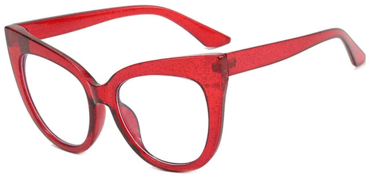 Alt view image 3 of 5 - mincl Cat Eye Reading Glasses for Women,Retro Red Frame 2pack Computer Readers, Oversized Blue light Blocking Eyeglasses, (2pcs-red&leopard, 1.25, multiplier_x)