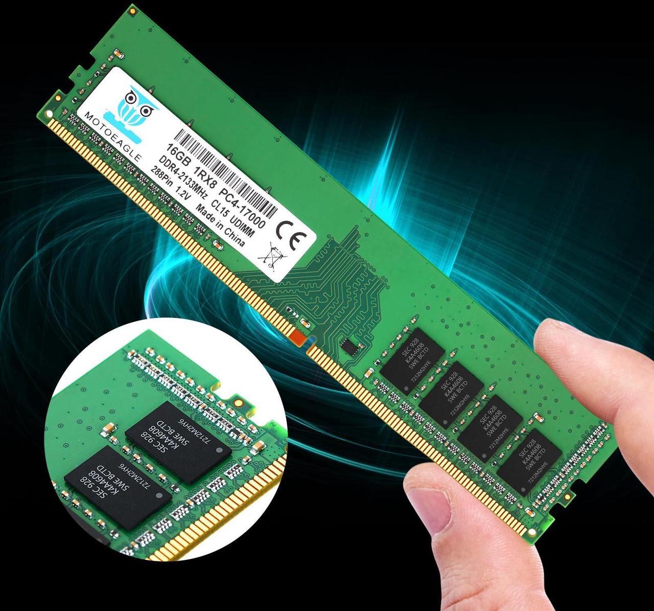 Alt view image 2 of 5 - [16GB DDR4 RAM ] 16GB DDR4 2133MHz DIMM PC4-2133P PC4-17000 UDIMM Non-ECC 1Rx8 1.2V CL15 288-Pin Desktop Computer Memory
