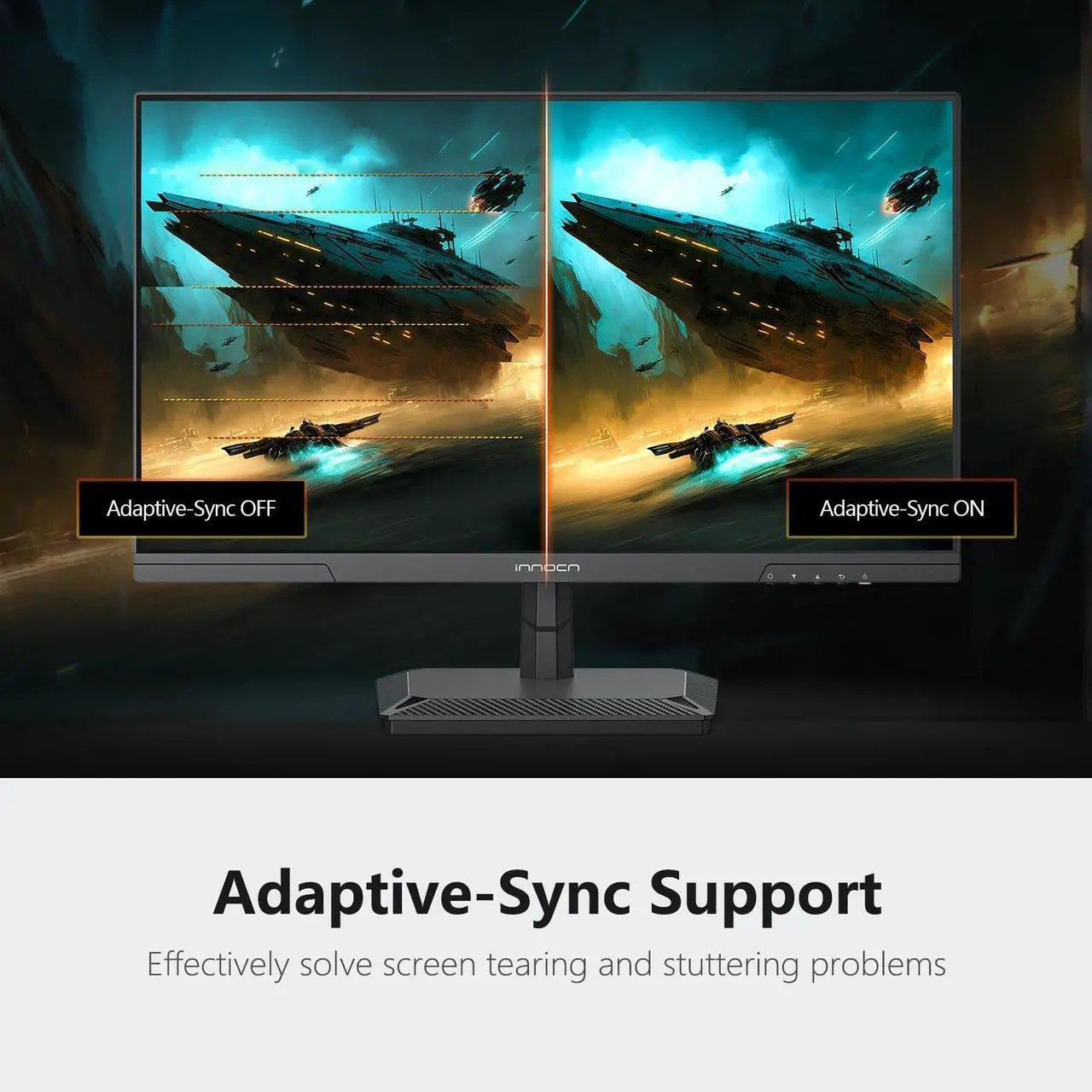 Alt view image 4 of 5 - INNOCN 24.5 Inch Gaming Monitor 1440P 240Hz QHD 2K PC Desktop Gaming Screen Fast IPS HDMI 2.1 Display, DisplayPort, Built-in Speaker, 25G2S