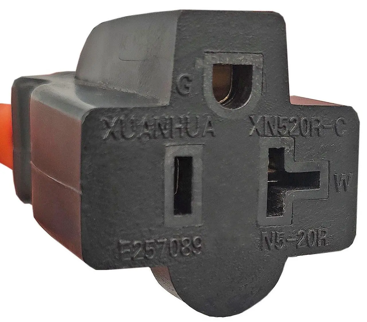 Alt view image 4 of 5 - Fullsky FC-14552T Male 30A dryer plug 14-30P to 5-15R or 5-20R adapter 4 prong to 3 prong 20A output 125V