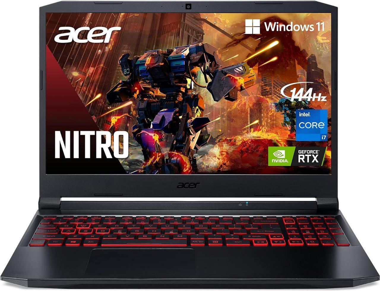 Acer Nitro 5 15 Gaming Laptop, 15.6" FHD 144Hz Display, Intel Core i7-11800H 8 cores processor, NVIDIA GeForce RTX 3050 Ti 4GB GDDR6, 32GB DDR4  1TB PCIe SSD, Wi-Fi 6 Backlit Keyboard, Windows 11