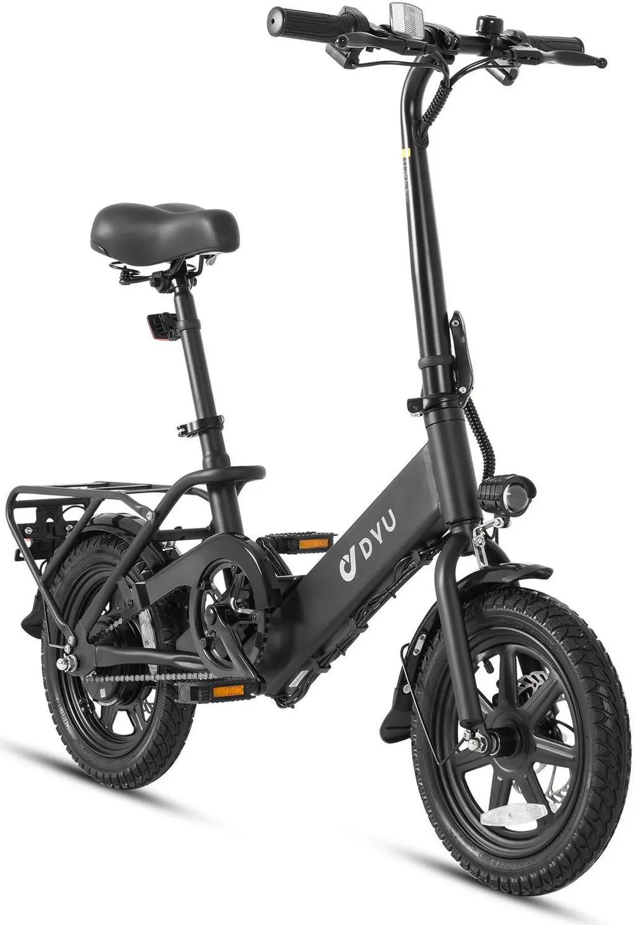 Main image of DYU 14" Folding Electric Bike for Adults Teens, 350W 36V/7.5AH, Pedal-Assist, Commuter Cruiser City E Bike