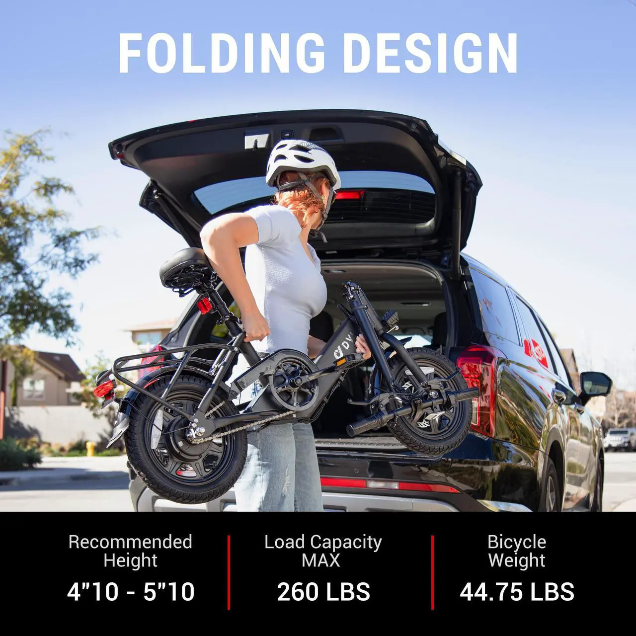 Alt view image 2 of 7 - DYU 14" Folding Electric Bike for Adults Teens, 350W 36V/7.5AH, Pedal-Assist, Commuter Cruiser City E Bike