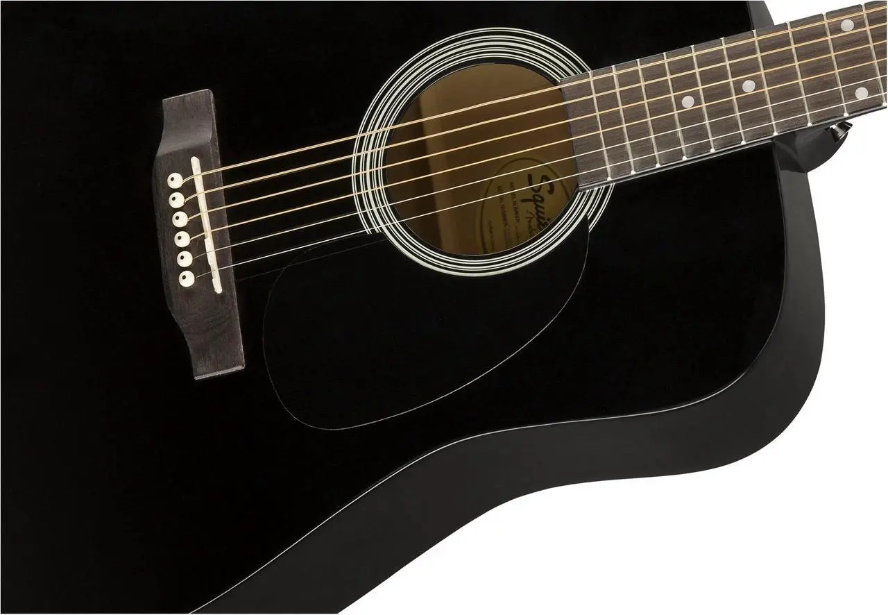 Alt view image 5 of 7 - Fender Squier Dreadnought Acoustic Guitar - Black Bundle with Gig Bag, Tuner, Strap, Strings, Picks, Fender Play Online Lessons, and Austin Bazaar Instructional DVD