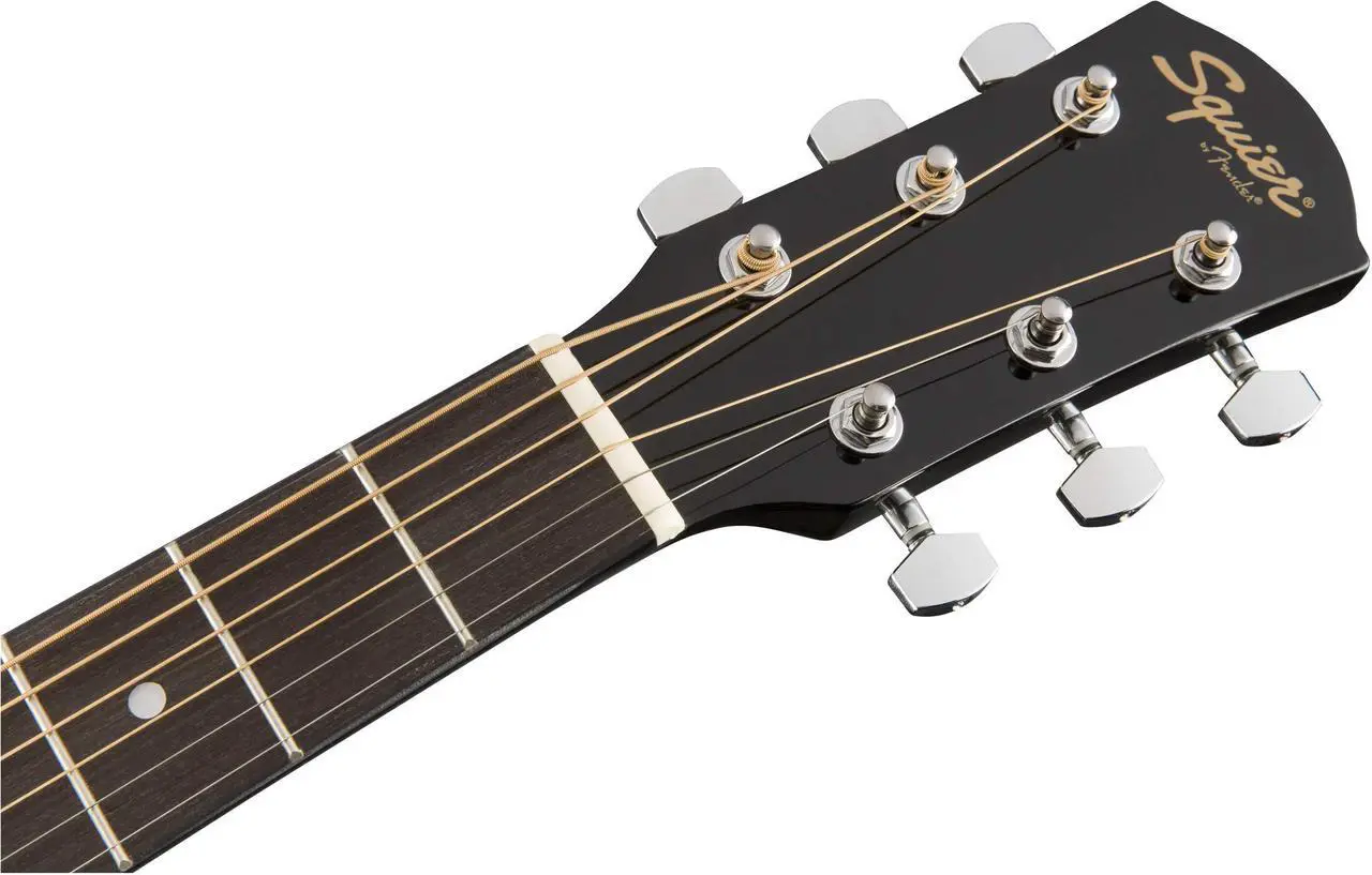 Alt view image 7 of 7 - Fender Squier Dreadnought Acoustic Guitar - Black Bundle with Gig Bag, Tuner, Strap, Strings, Picks, Fender Play Online Lessons, and Austin Bazaar Instructional DVD