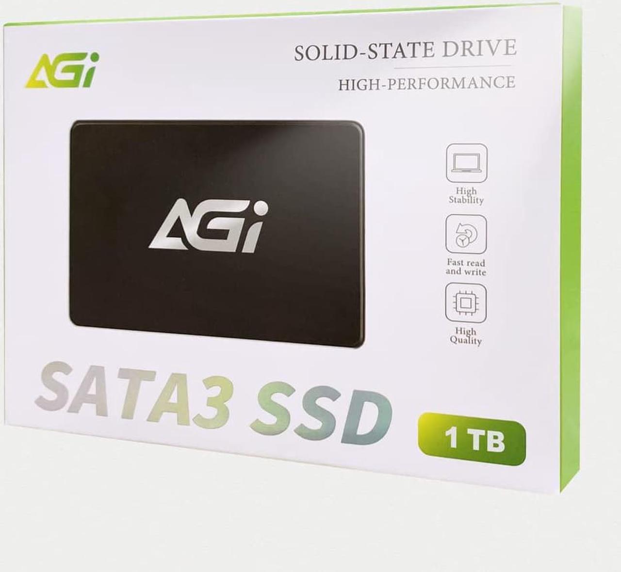 Alt view image 3 of 6 - AGI 1TB AI178 2.5 Inch SATA III SLC Caching 3D TLC NAND Flash Internal Solid State Drive SSD (R/W Speed up to 530/510 MBs) PC/Laptop Memory and Storage Upgrade