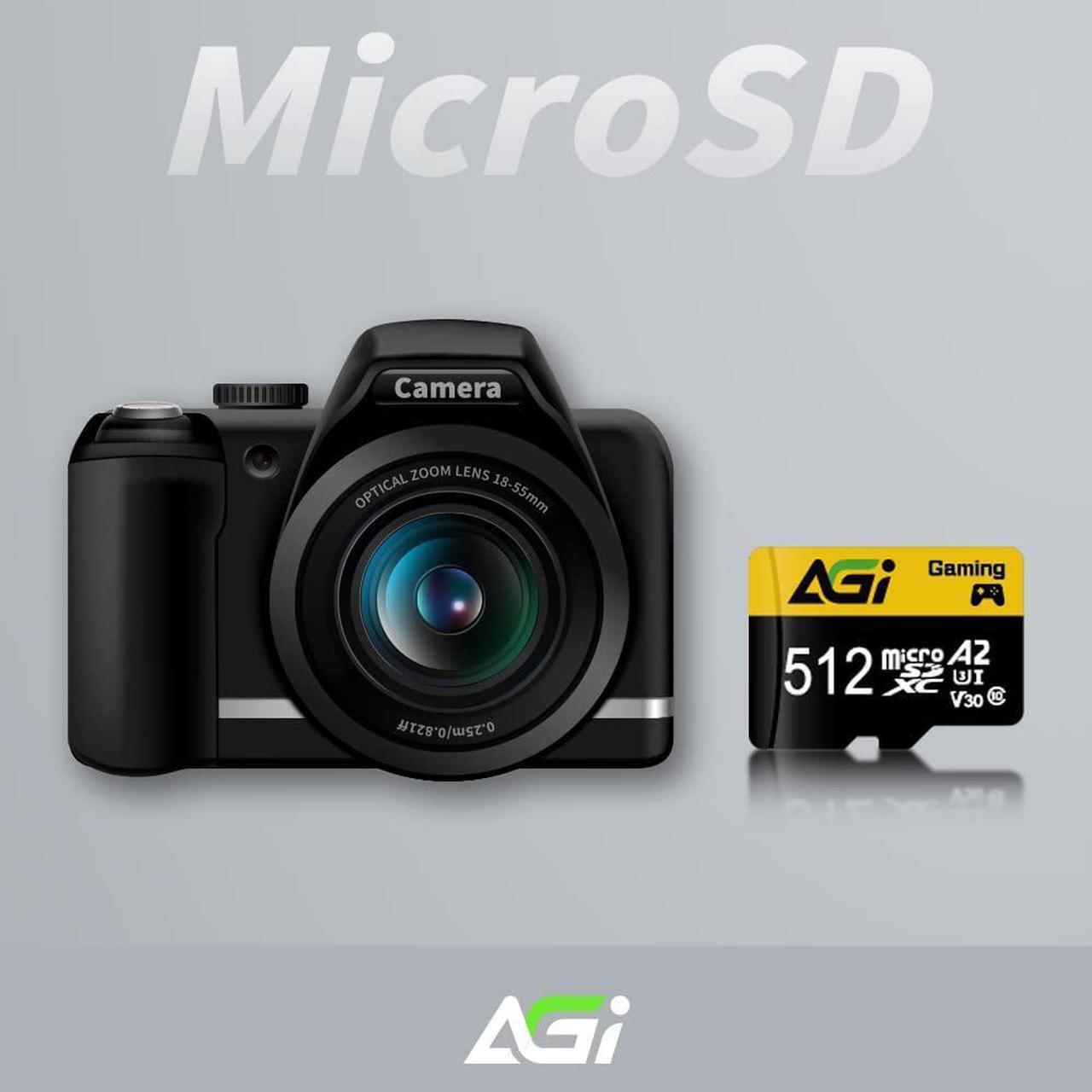 Alt view image 7 of 7 - AGI 512GB TF138 MicroSDXC Memory Card C10 U3 V30 A2 Micro SD (R/W Speed up to 98/70 MBs) SD Card Adapter is accompanied for Using with DSLRs, camcorders and Other SD-Compatible Devices