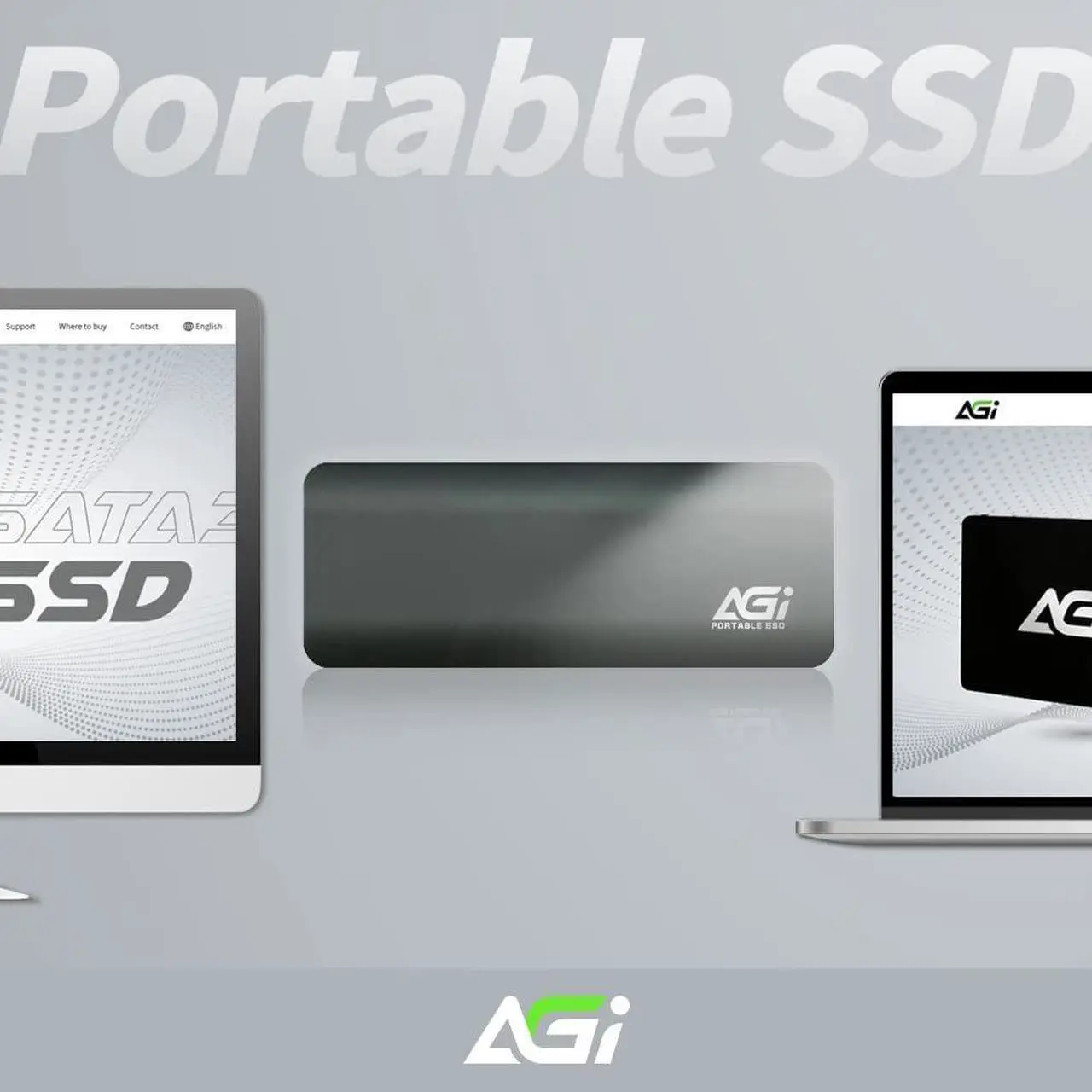 Alt view image 4 of 10 - AGI 1TB ED198 PCIe Portable External SSD, (R/W Speed up to 1024/939 MB/s) USB 3.1 Gen2 Type-C to Type-C/Type-A Cable, Aluminum Housing.