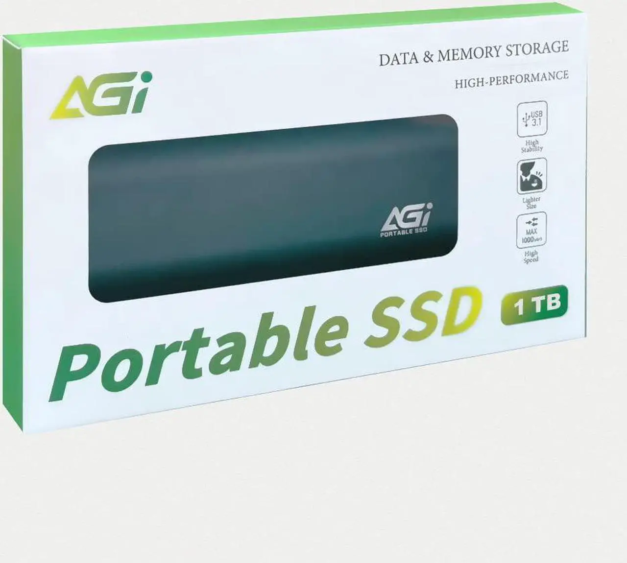 Alt view image 2 of 10 - AGI 1TB ED198 PCIe Portable External SSD, (R/W Speed up to 1024/939 MB/s) USB 3.1 Gen2 Type-C to Type-C/Type-A Cable, Aluminum Housing.