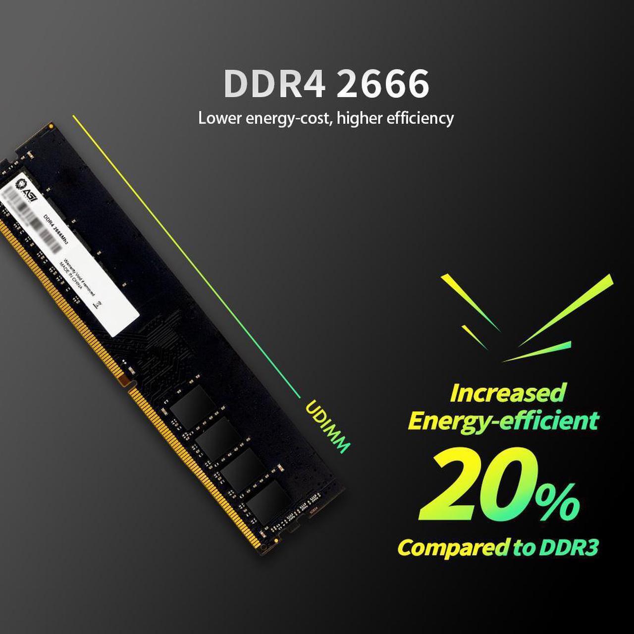 Alt view image 3 of 5 - AGI UD138 16GB DDR4 UDIMM 2666MHz CL19, 1.2V, 288-pin for Computer Memory RAM Module Upgrade
