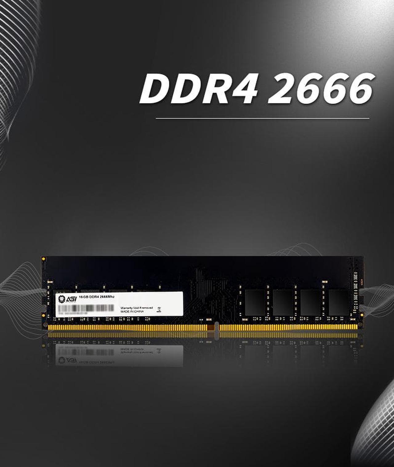 Alt view image 4 of 5 - AGI UD138 8GB DDR4 UDIMM 2666MHz CL19, 1.2V,  288-pin for Computer Memory RAM Module Upgrade