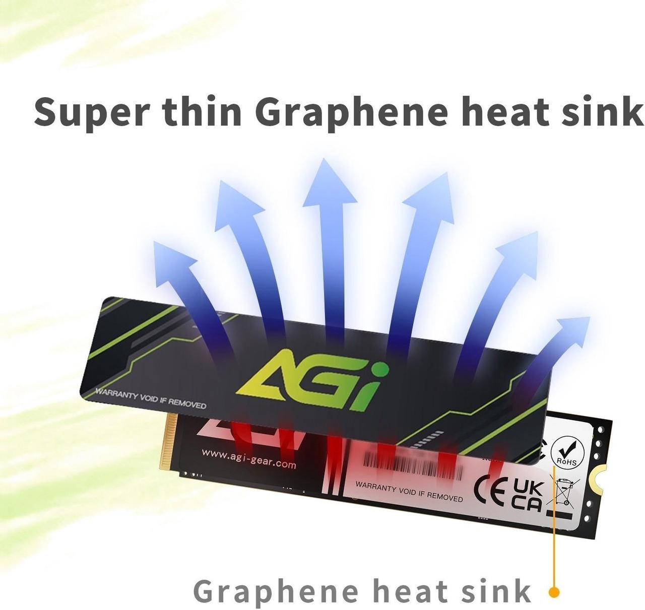 Alt view image 4 of 5 - AGI AI818-43 2TB NVMe M.2 2280 PCIE GEN4.0x4 Internal Solid State Drive(SSD) (R/W Speed up to 5200/4700) with Graphite Heat Sink