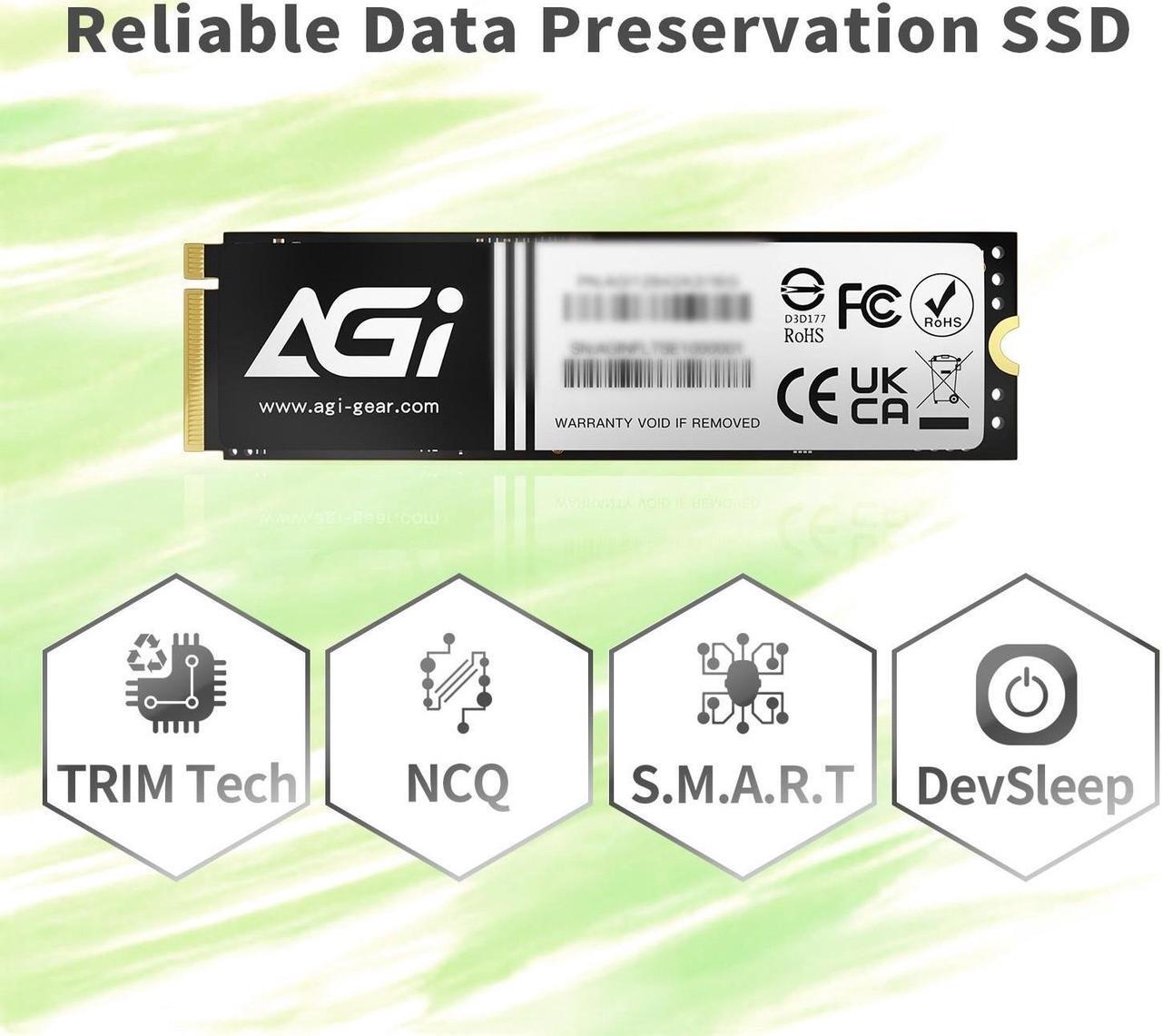 Alt view image 5 of 5 - AGI AI818-43 2TB NVMe M.2 2280 PCIE GEN4.0x4 Internal Solid State Drive(SSD) (R/W Speed up to 5200/4700) with Graphite Heat Sink
