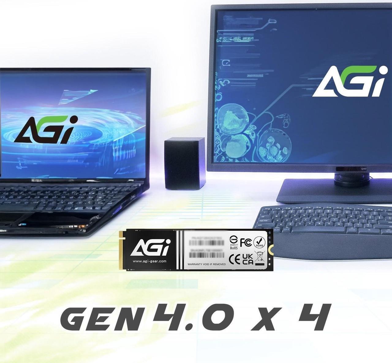 Alt view image 3 of 5 - AGI AI818-43 2TB NVMe M.2 2280 PCIE GEN4.0x4 Internal Solid State Drive(SSD) (R/W Speed up to 5200/4700) with Graphite Heat Sink