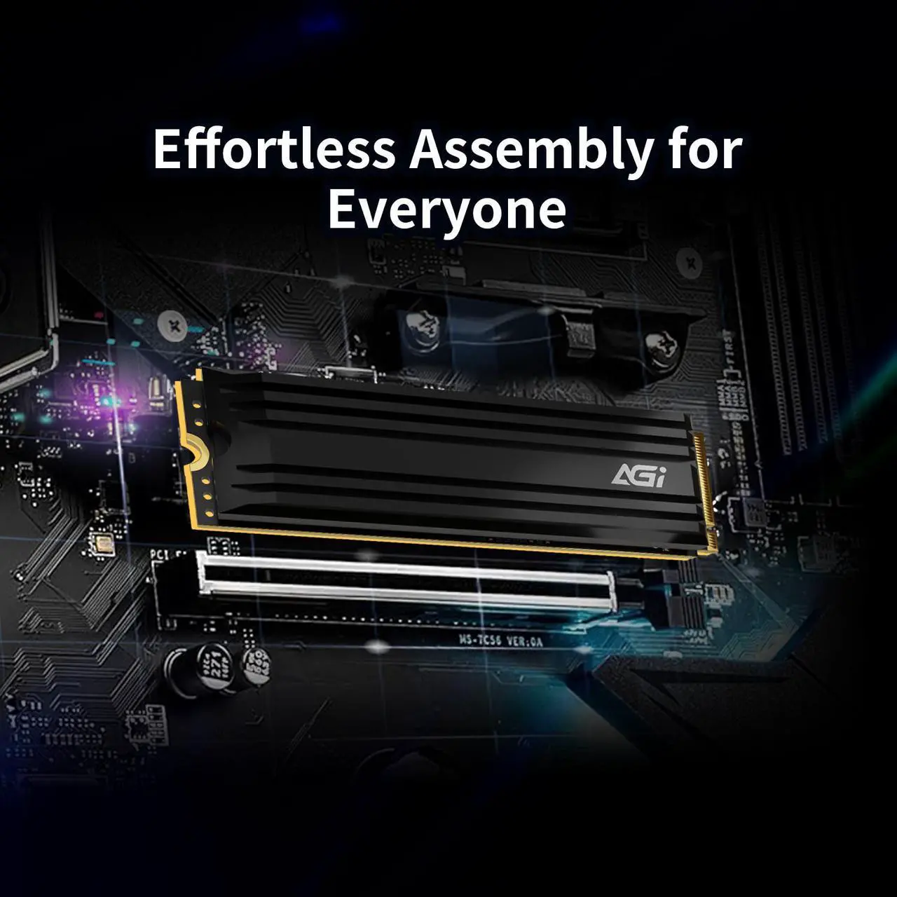 Alt view image 7 of 7 - AGI 2TB SSD, AI828 PCIe NVMe 4.0 M.2 2280 Gen4x4 with Heat Sink, Read up to 7400MB/s, Work with PS5, 3D NAND Internal Solid State Drive - AGI2T0G44AI828