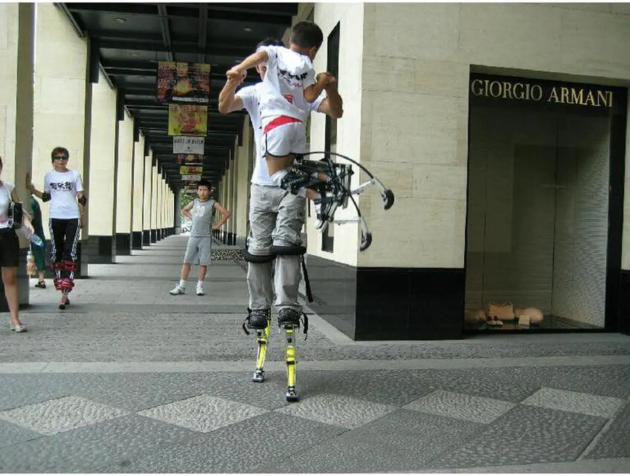 Alt view image 5 of 7 - Skyrunner Kids/Child Youth Kangaroo Shoes Jumping Stilts Fitness Exercise (88-132lbs/40-60kg) Blue