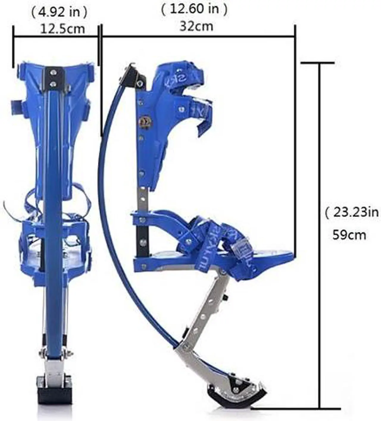 Alt view image 6 of 7 - Skyrunner Kids/Child Youth Kangaroo Shoes Jumping Stilts Fitness Exercise (88-132lbs/40-60kg) Blue