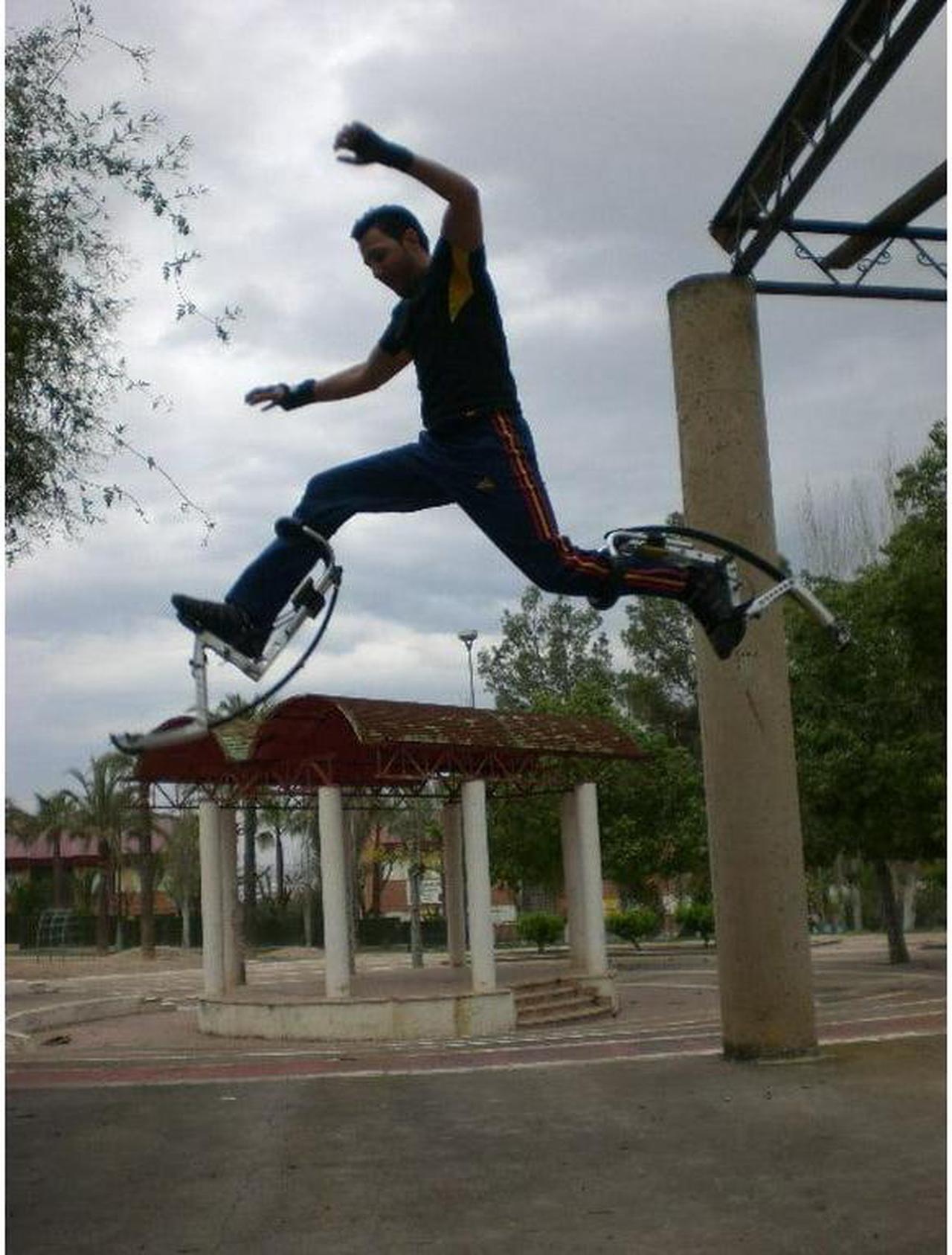 Alt view image 5 of 7 - Skyrunner Adult Kangaroo Shoes Jumping Stilts Fitness Exercise (200-242lbs/90~110kg) Bouncing Shoes (Black)