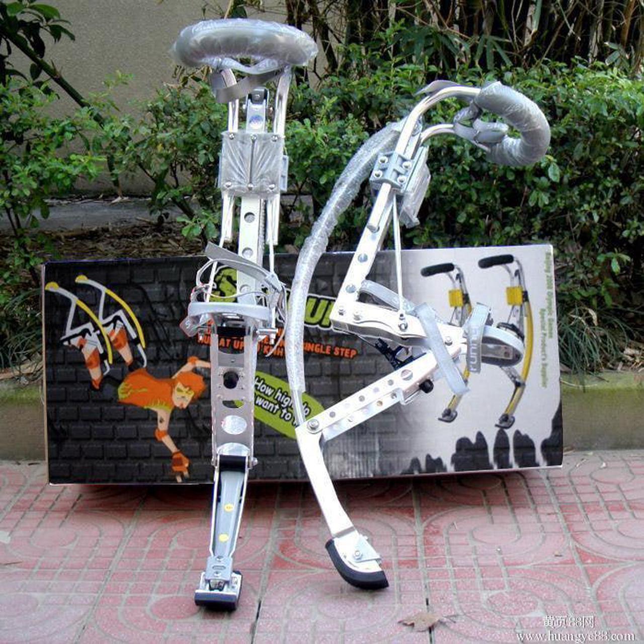 Alt view image 4 of 7 - Skyrunner Adult Kangaroo Shoes Jumping Stilts Men Women Fitness Exercise (155~200 Ibs/70~90kg) Bouncing Shoes Silver