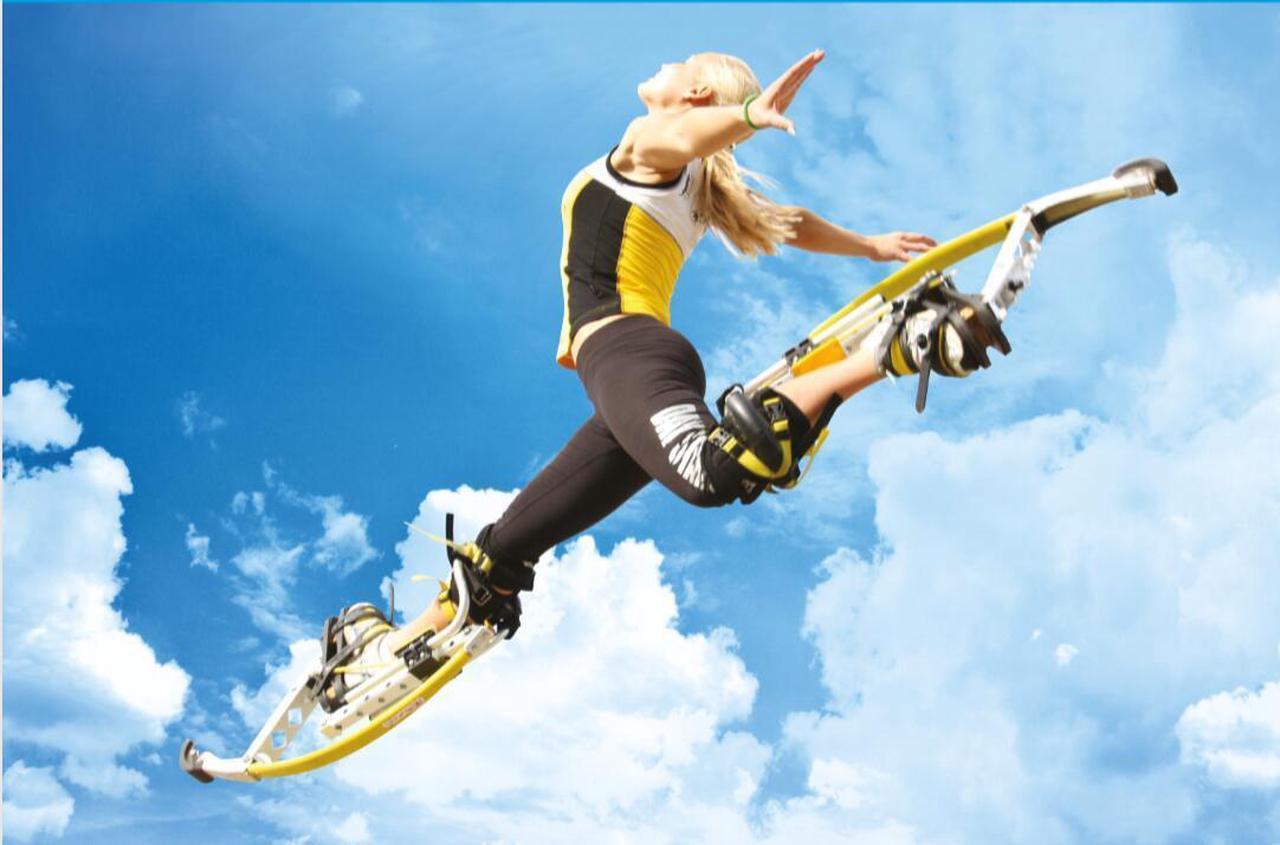 Alt view image 6 of 7 - Skyrunner Adult Kangaroo Shoes Jumping Stilts Men Women Fitness Exercise (155~200 Ibs/70~90kg) Bouncing Shoes Silver