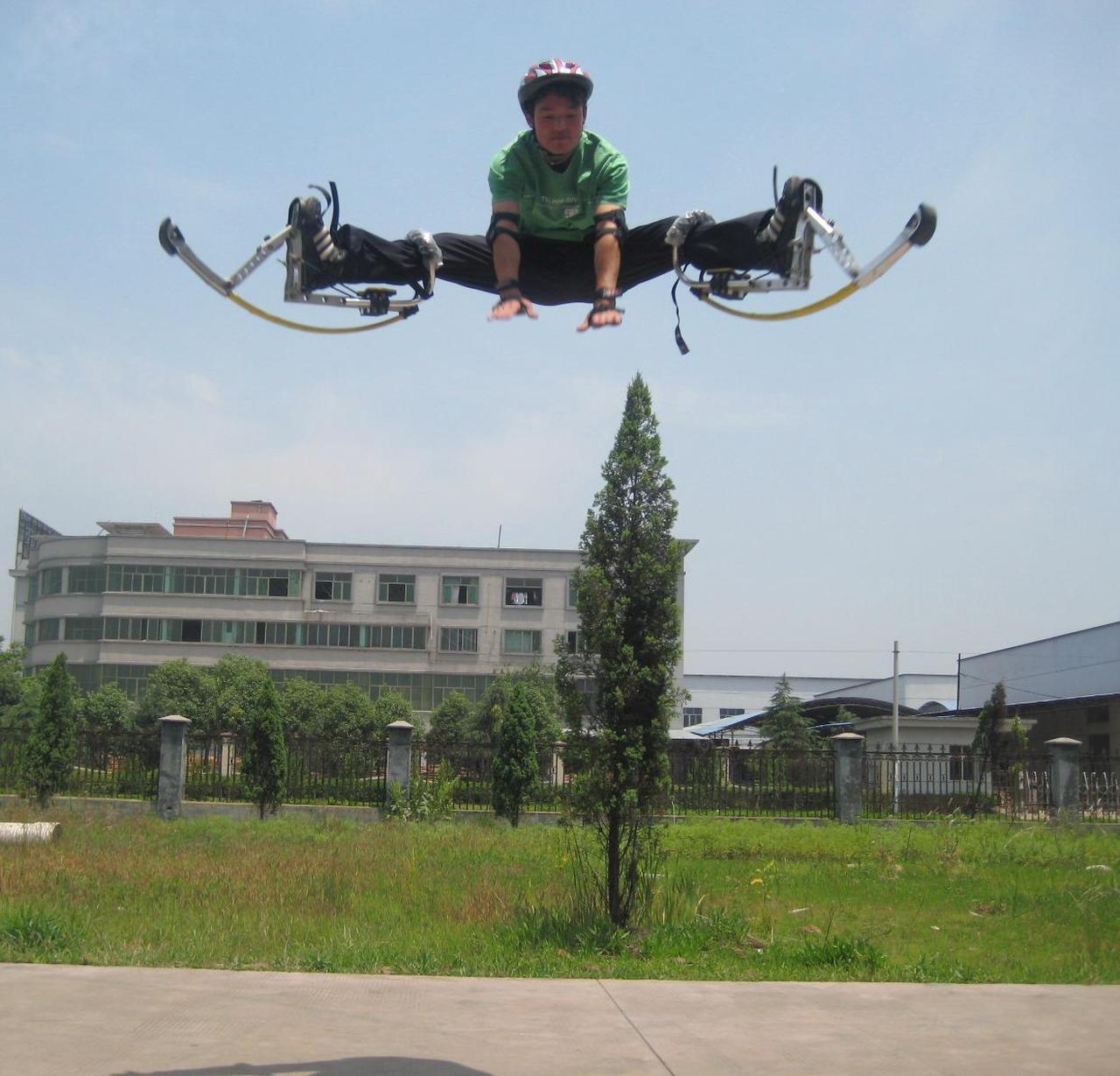 Alt view image 7 of 7 - Skyrunner Adult Kangaroo Shoes Jumping Stilts Men Women Fitness Exercise (155~200 Ibs/70~90kg) Bouncing Shoes Silver