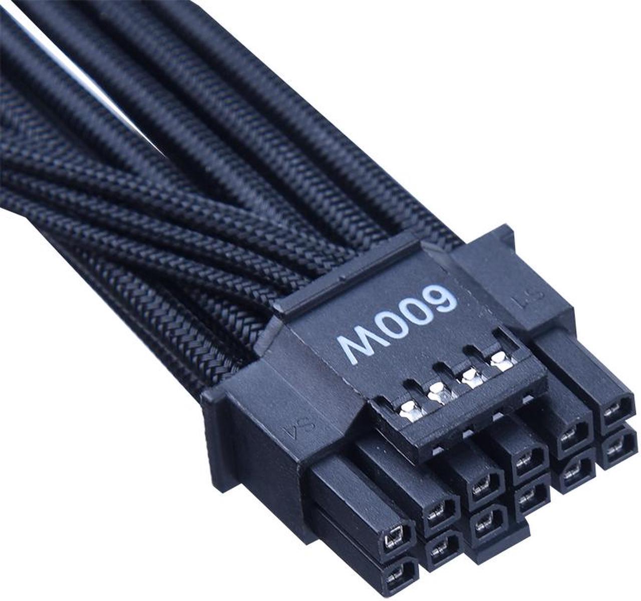 Main image of X-Enlazar Superior 600W PCIe 5.0 (Gen 5.0) 12VHPWR PSU Native Cable / Black / 12+4pin to 12+4pin Native Cable / Mesh Paracord Sleeving