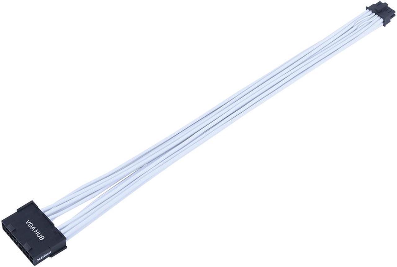 Alt view image 5 of 5 - X-Enlazar Superior Dual 6+2pin to 12VHPWR Extension Cable 300mm / 600W PCIe 5.0 (Gen 5.0) 12+4pin PSU Cable / Mesh Paracord Sleeving / White