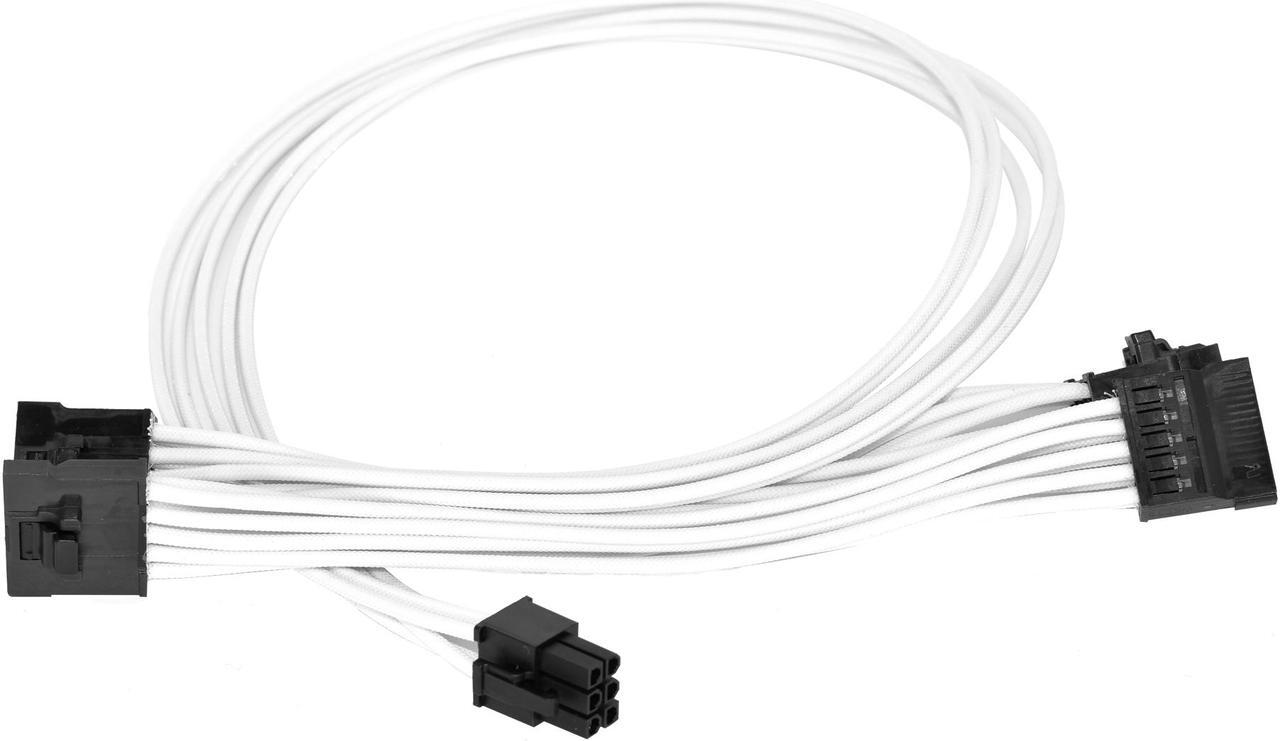 Alt view image 5 of 7 - X-Enlazar Type-A 90 Degree L-Angled Patent Individual Sleeved 9pcs Cable Kit for ASUS Power Supply (White)