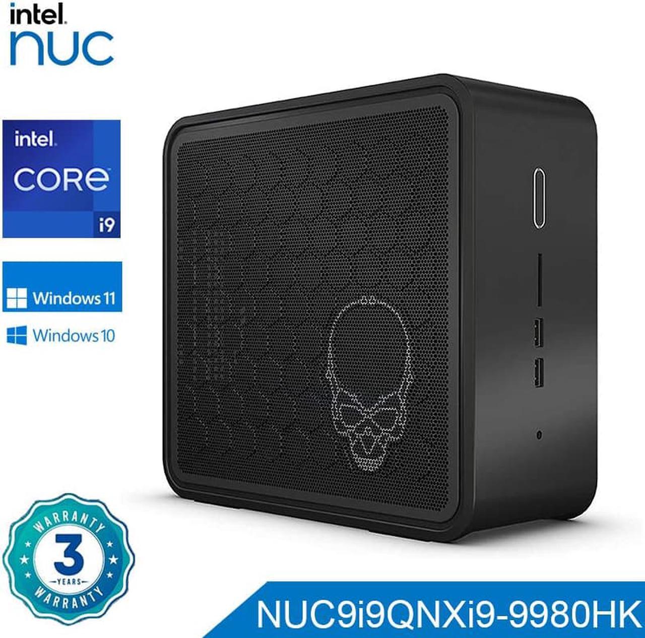 Intel NUC 9 Ghost Canyon Intel® Core i9-9980HK, Intel UHD 630 BXNUC9I9QNX Barebone, Dual Channel DDR4-2666 SO-DIMM Sockets, US Power Cord included