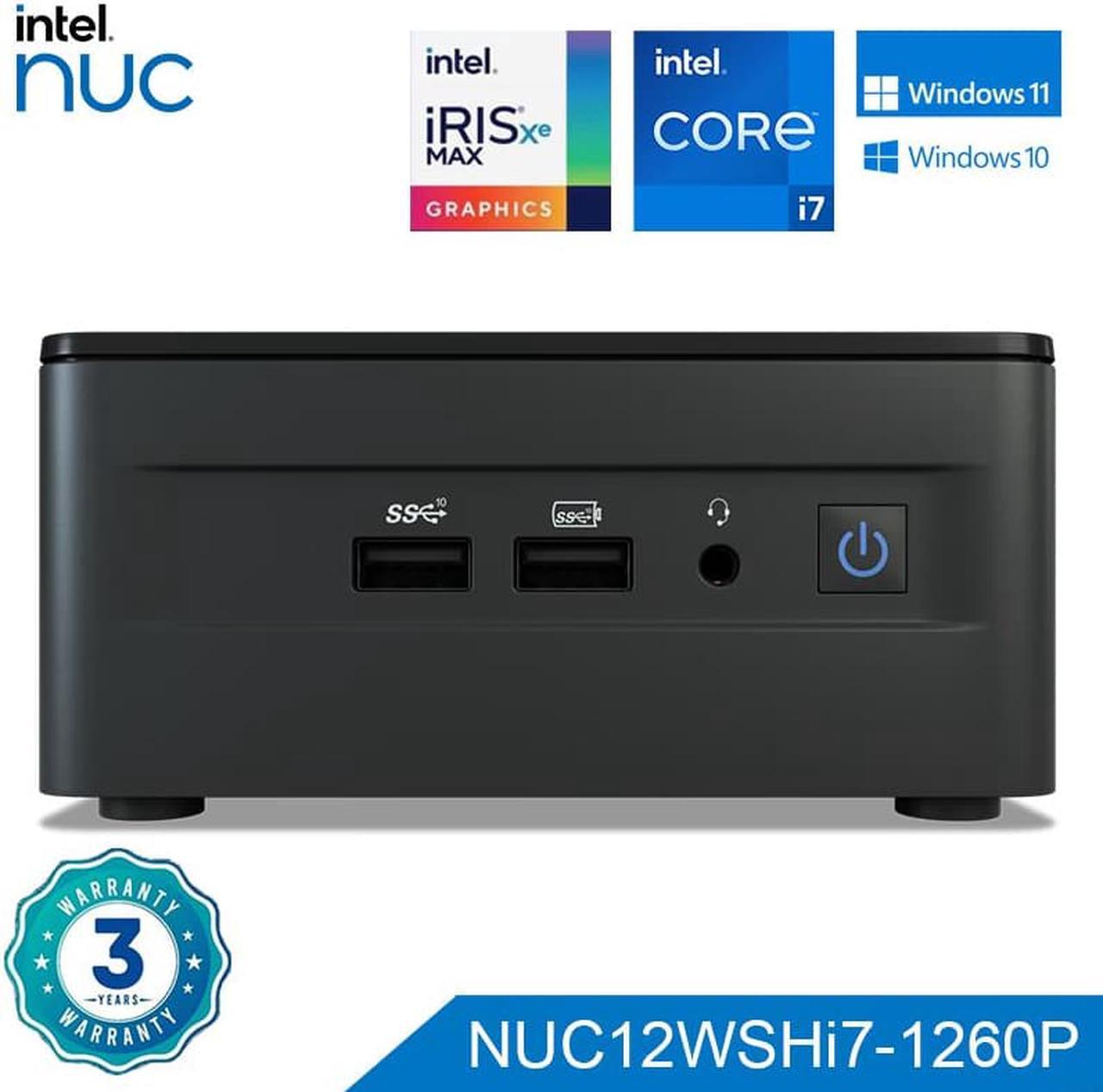 Intel NUC 12th NUC12WSHi7 i7-1260P Core Processor Iris Xe Graphics 4K Windows 10 Pro WIFI6 Dual Thunderbolt 4 Pc Portable Gamer i7-1260P 32G RAM / 1T SSD