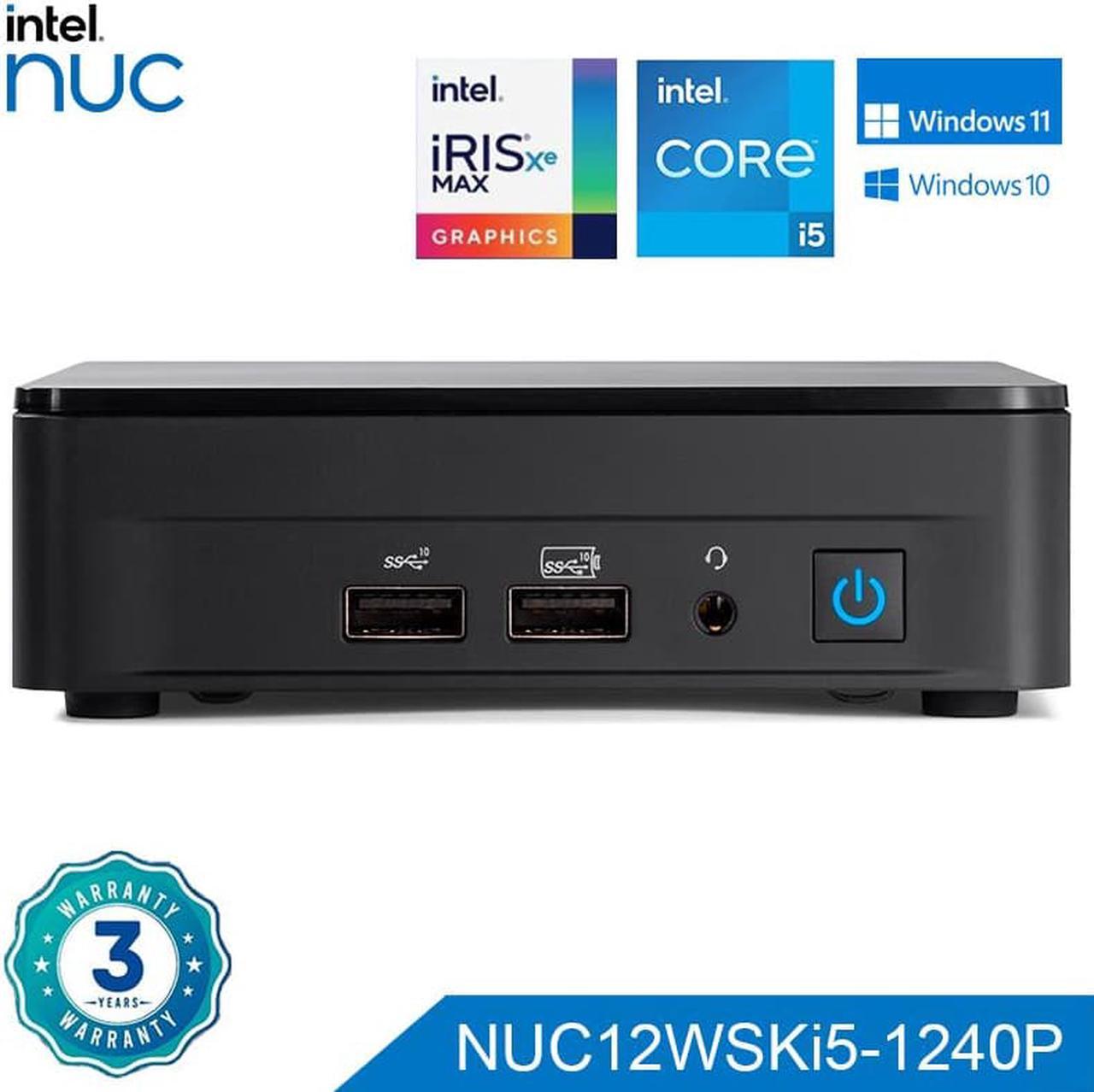 Intel NUC 12th Protable Slim NUC12WSKi5 Core i5-1240P Processor Intel Iris Xe Graphics Dual HDMI Dual Thunderbolt 4 Pc Gaming Barebone