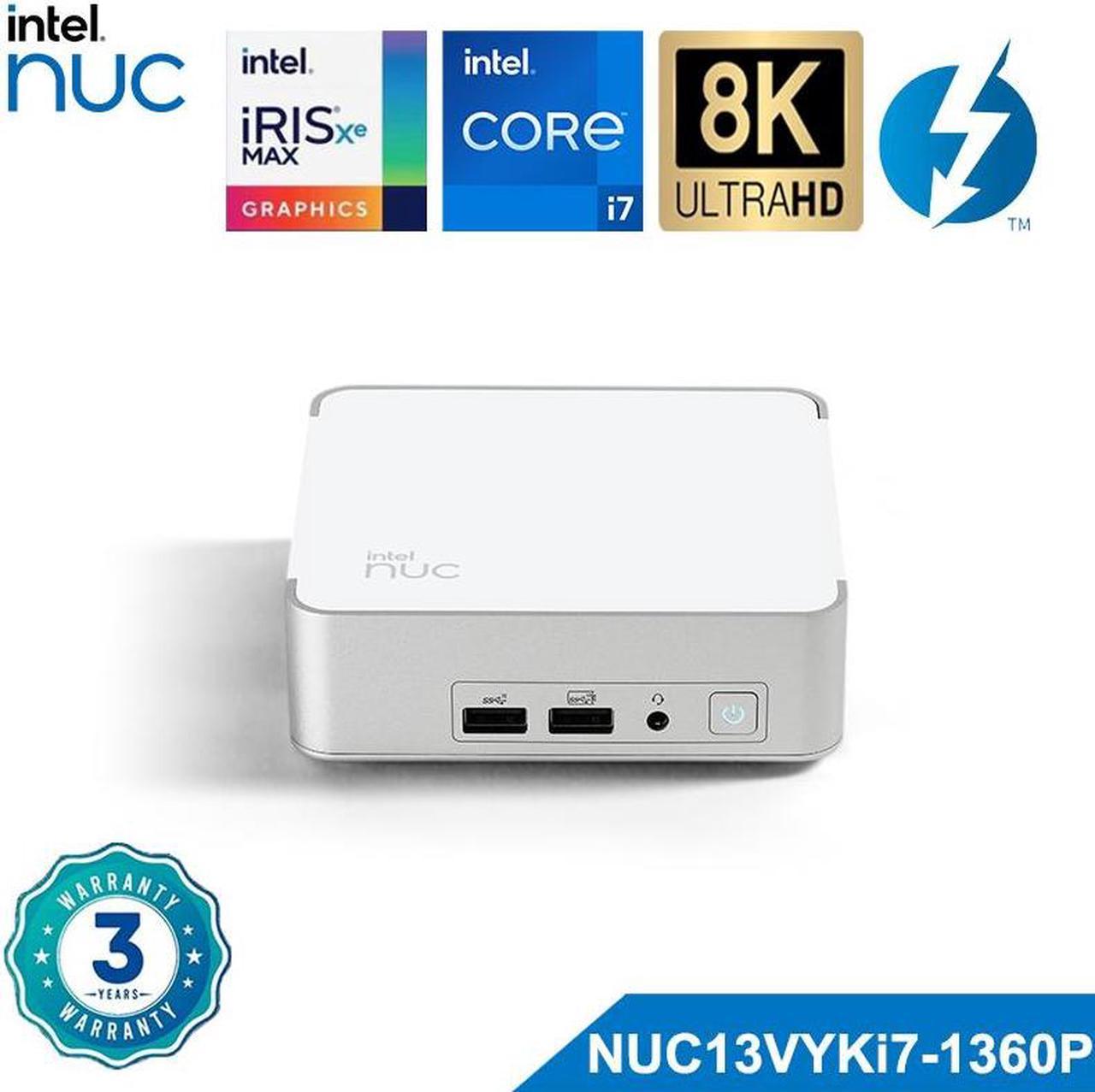 Intel NUC 13 Pro White Vivid Canyon NUC13VYKi7 Core i7-1360P 13TH Gen Intel Core Processor Intel Iris Xe Graphics Wi-Fi 6E Thunderbolt 4 Barebone System