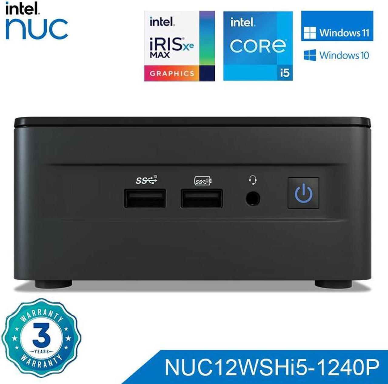 Intel NUC 12 Pro, Newest 12th Gen Core i5-1240P, 16GB+512GB, Intel Iris Xe Graphics 8K, WiFi 6E, Vesa Mounting Bracket, Built-in Windows 11 Pro US Power Cord included