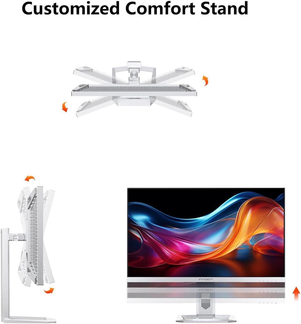 Alt view image 7 of 7 - INNOCN 32M2V 32" 4K Mini LED Gaming Monitor, UHD 3840 x 2160 IPS Display, 144Hz, 1ms(GTG) Response Time, 99% DCI-P3, Display HDR1000, FreeSync Premium, Pivot Sensor, Height Adjustab - Silver